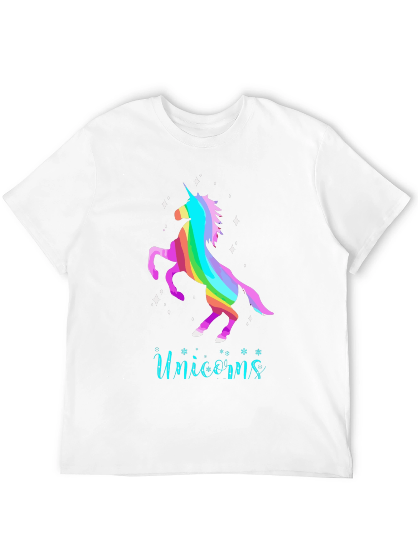 Black Rainbow Unicorn Tee - Magical Graphic T-Shirt view 12
