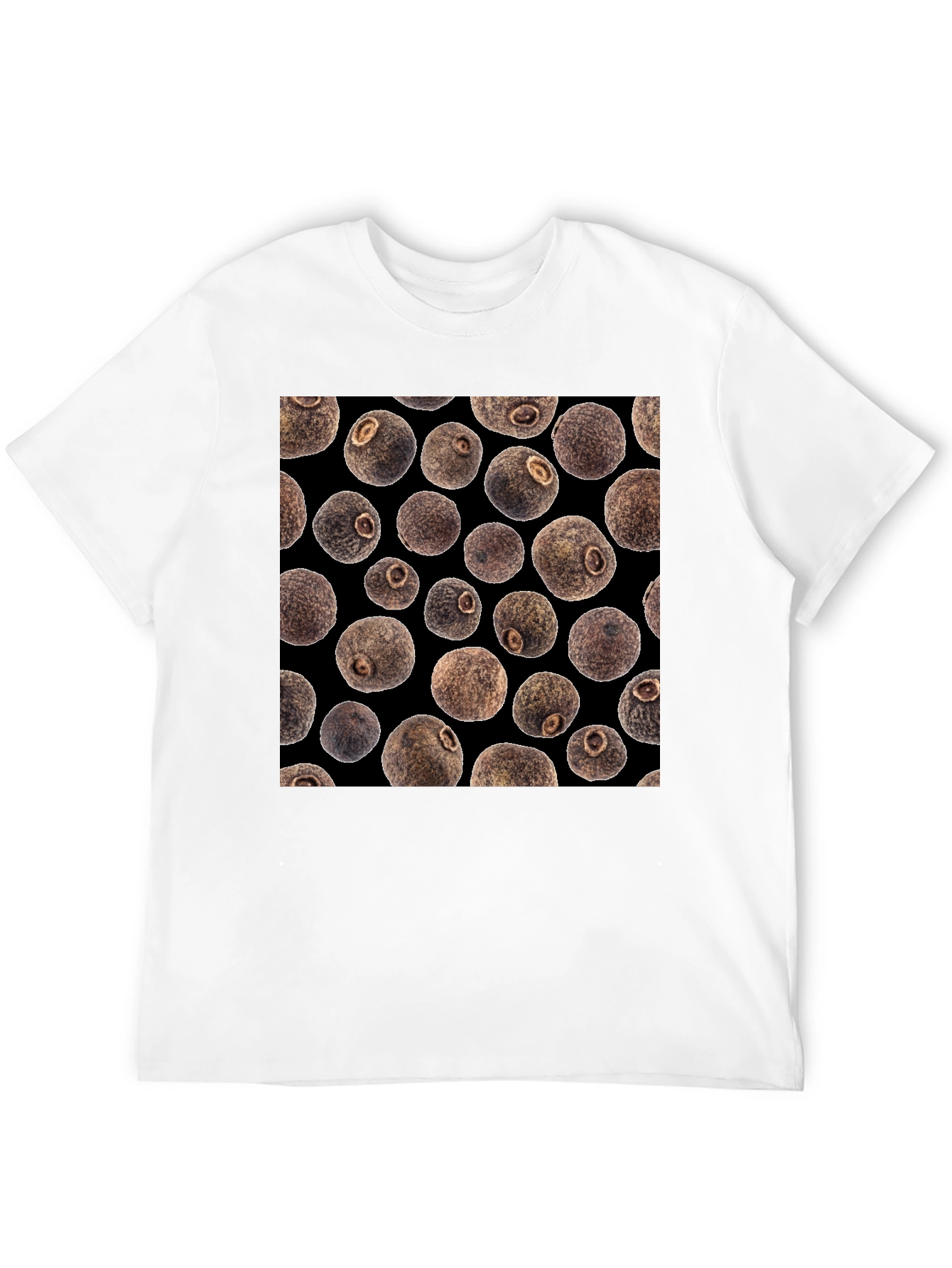 Black Allspice Patterned Black T-Shirt view 12