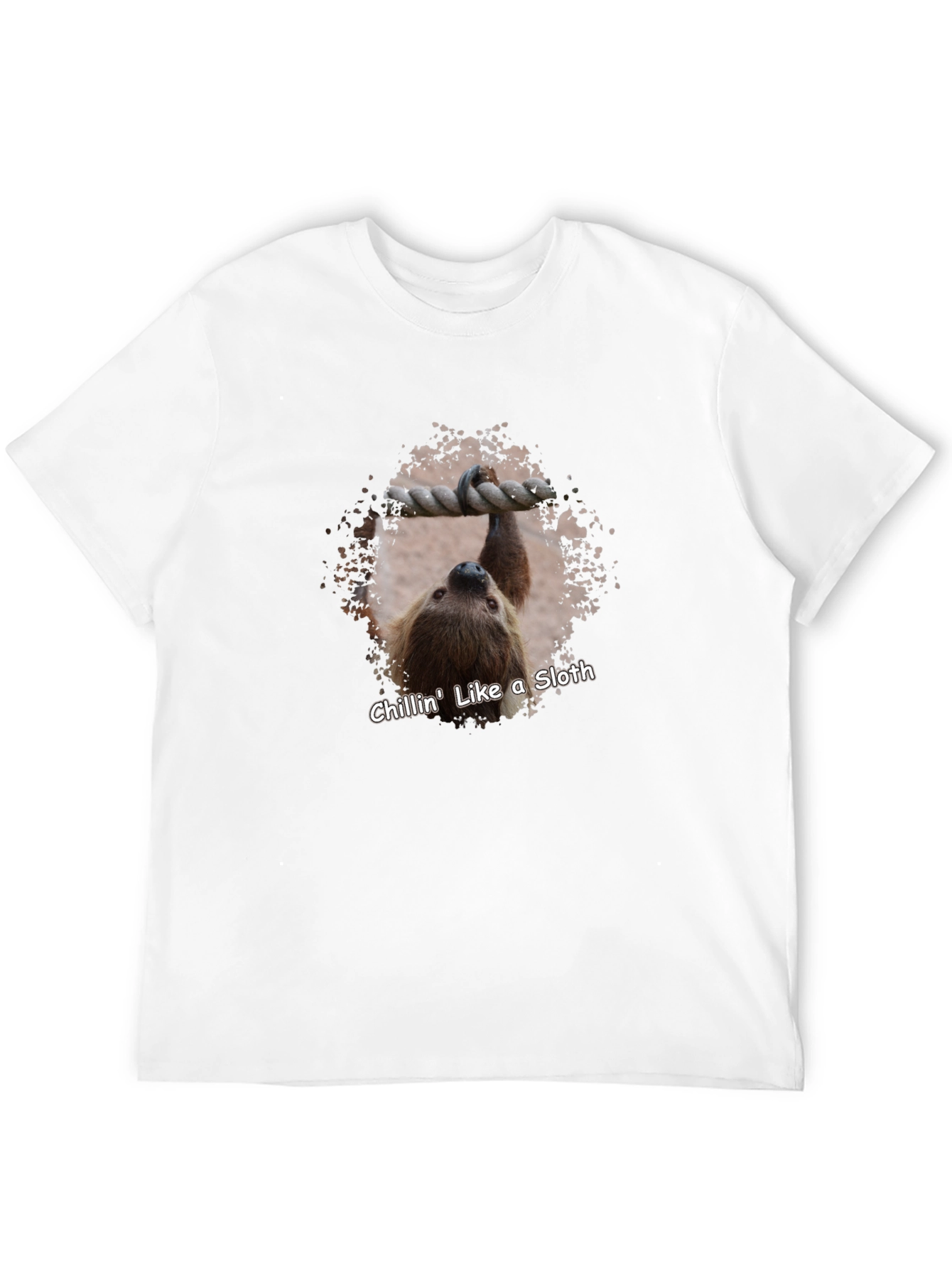 Black Chillin' Sloth Graphic T-Shirt - Hang Loose! view 12