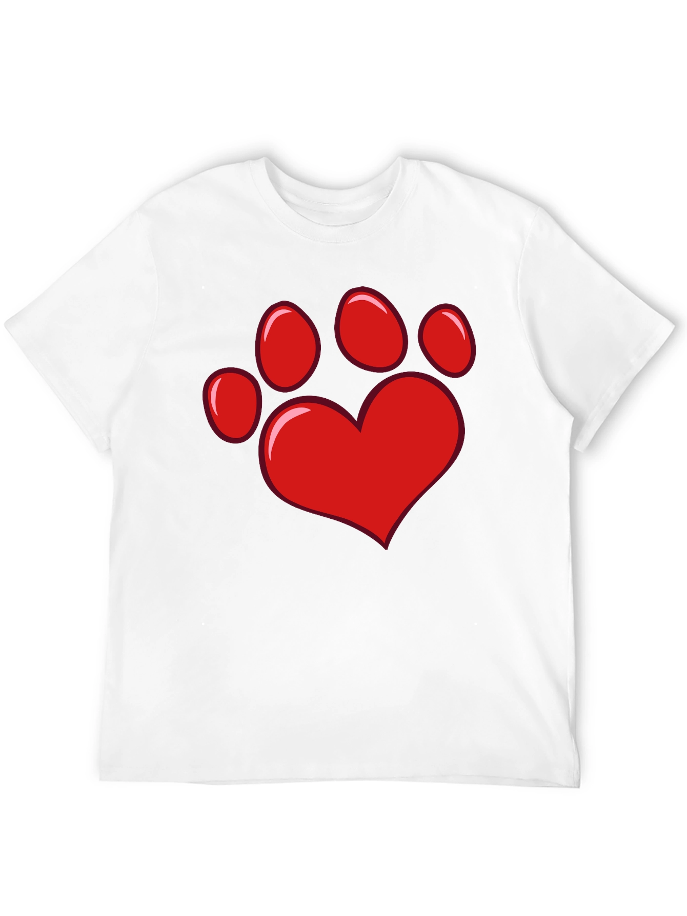 Black Heart Paw Print Black T-Shirt view 12