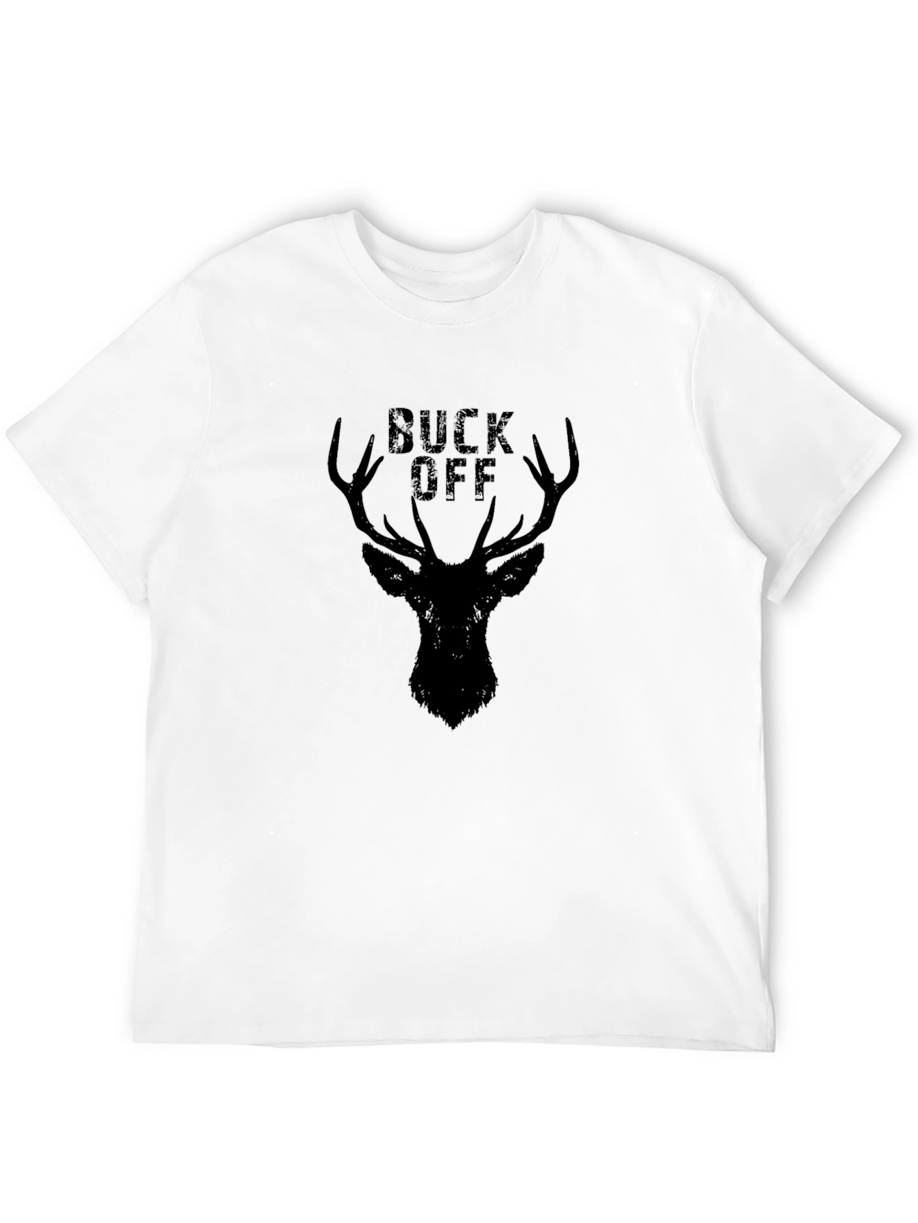 Black Buck Off Deer Graphic Tee - Black Cotton T-Shirt view 12