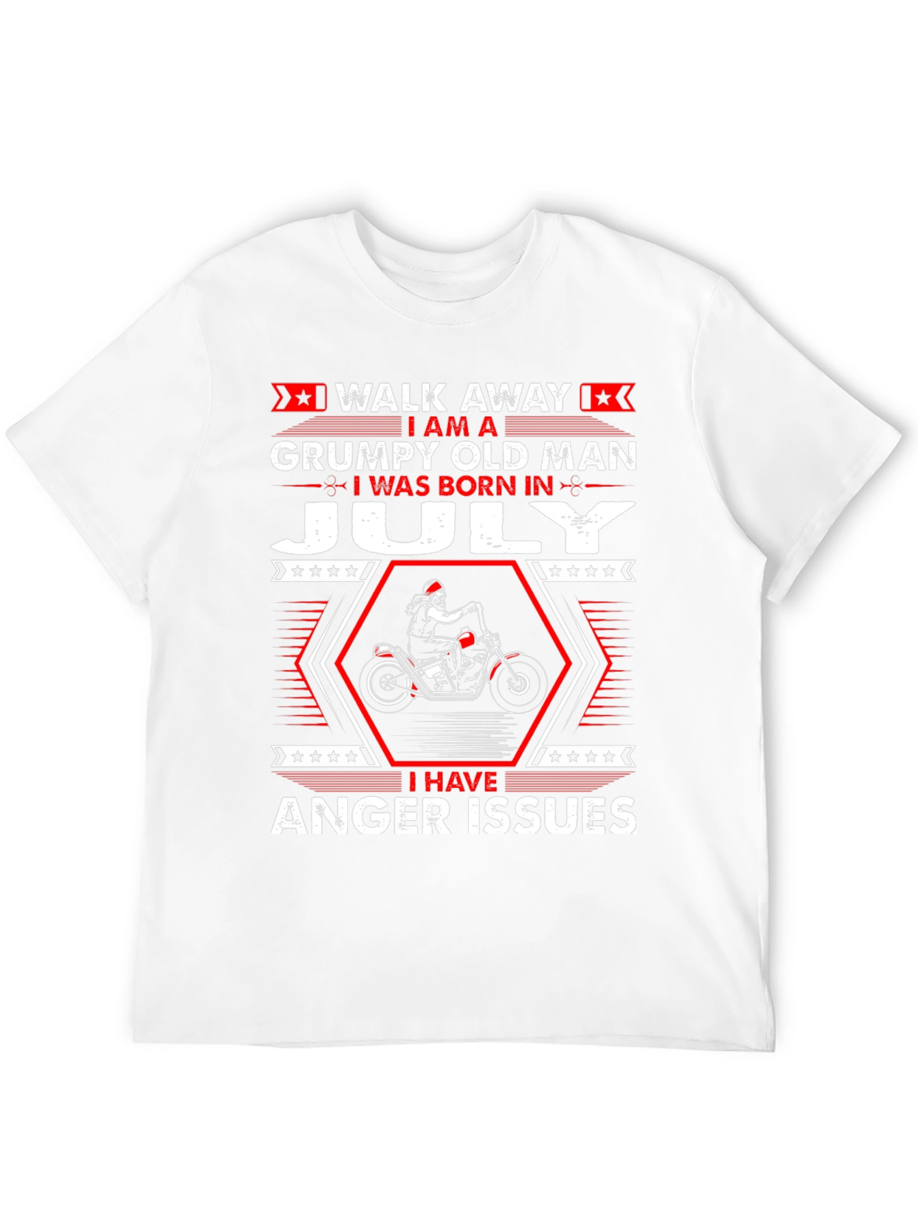 Black Grumpy Old Man Born in July T-Shirt view 12