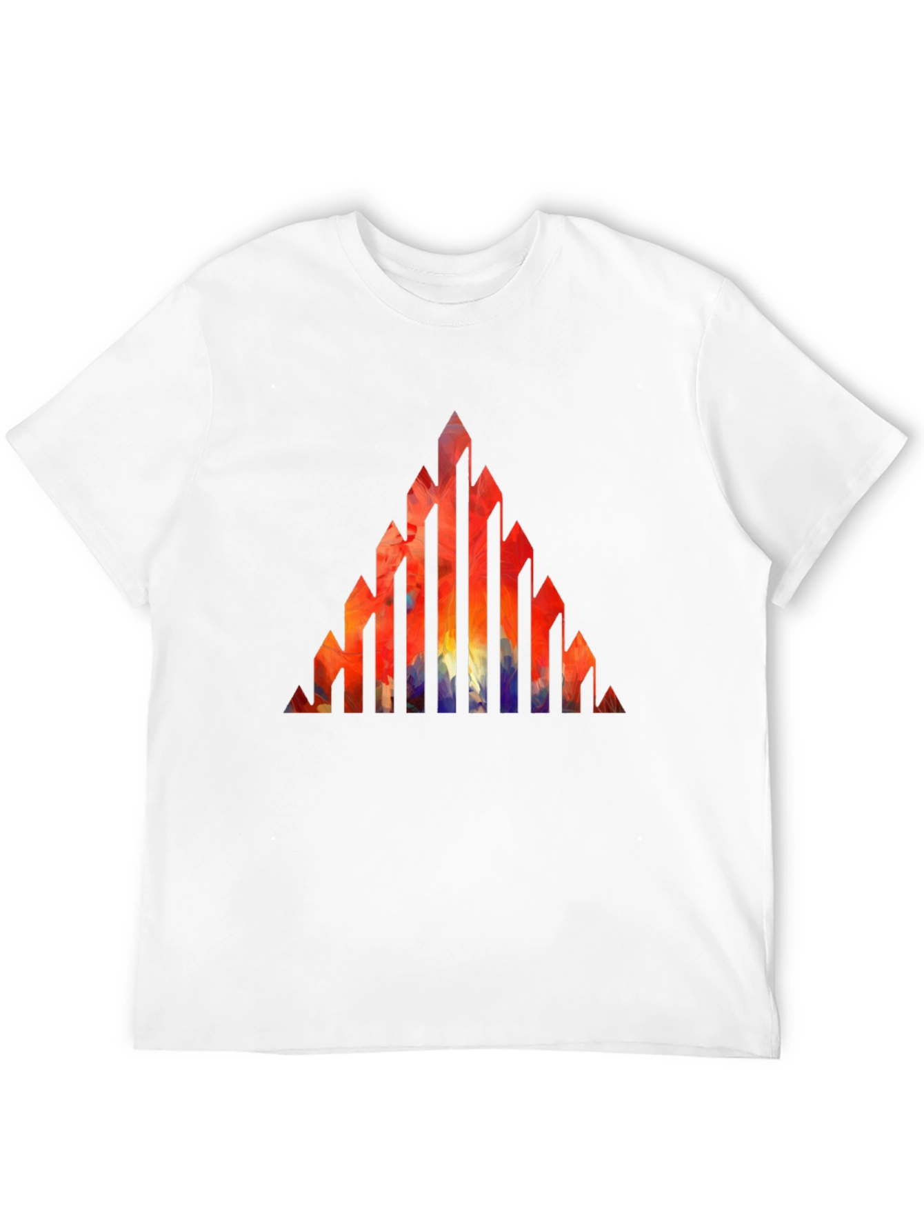 Black Abstract Geometric Peak T-Shirt view 12