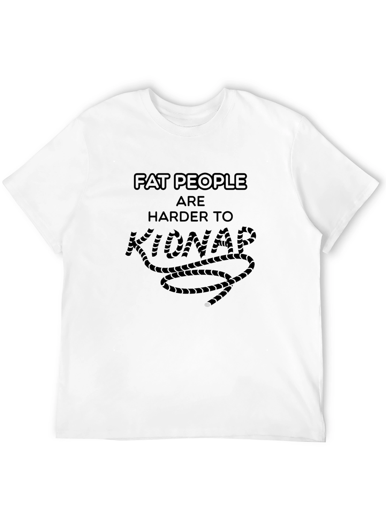 Black Fat People Harder to Kidnap Black Graphic T-Shirt view 12