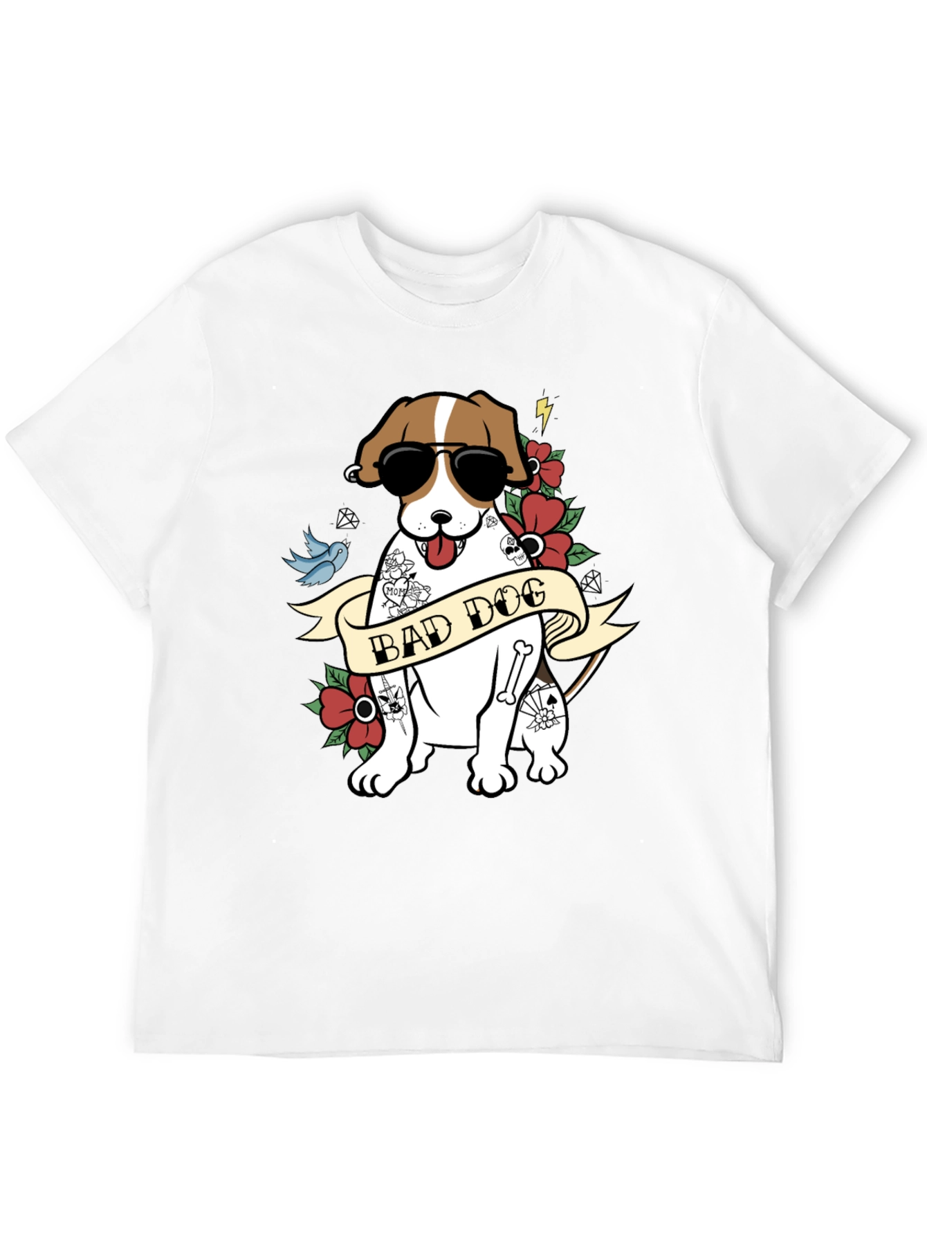 Bad Dog Tattoo Graphic T-Shirt - Unique Design - 12