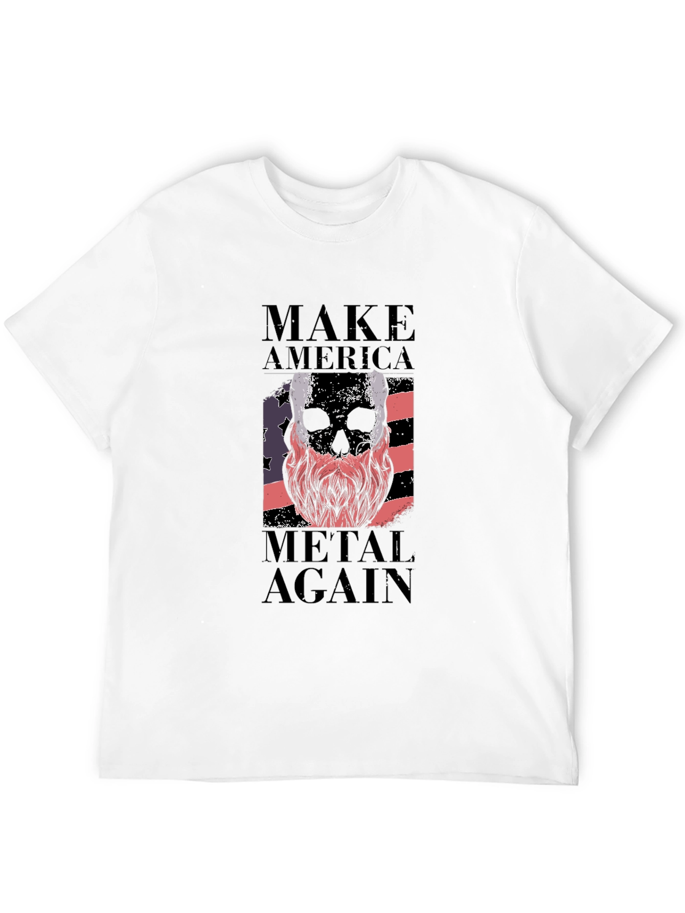 Black Make America Metal Again Skull T-Shirt view 12