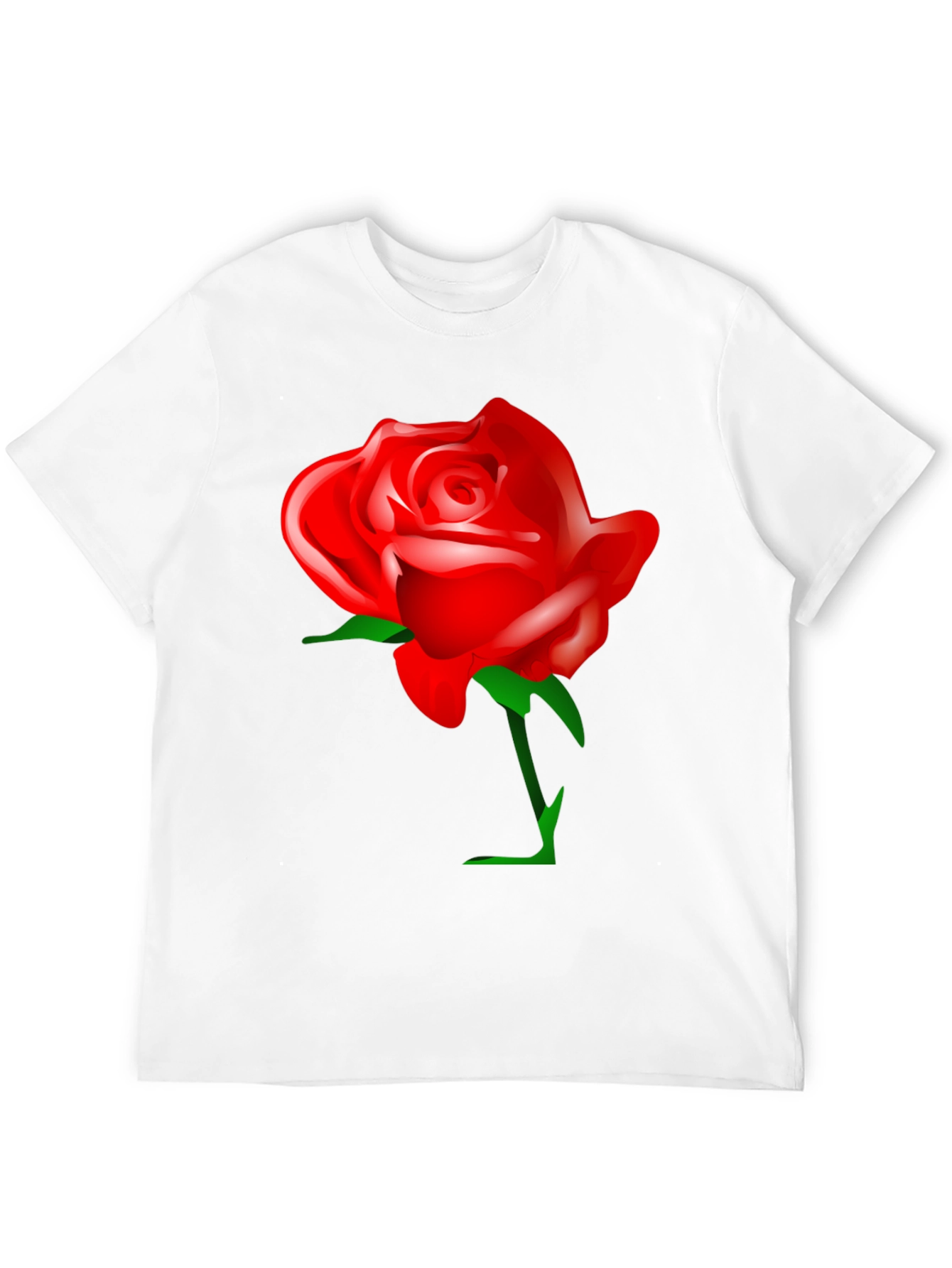 Black Bold Red Rose Graphic T-Shirt - Black Cotton Blend view 12