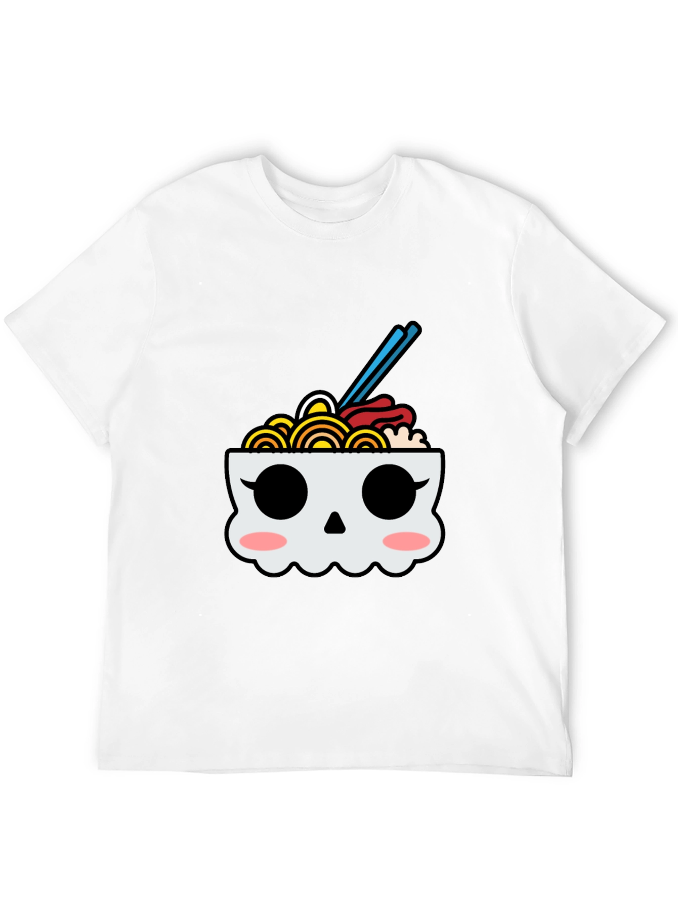 Ramen Skull Graphic Tee - Kawaii Foodie T-Shirt - 12