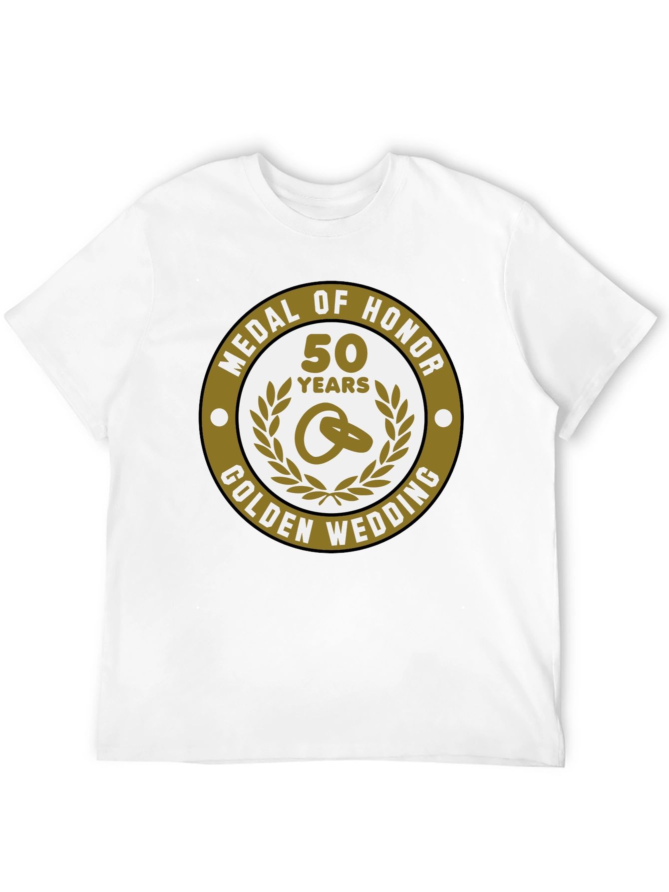 Black 50th Golden Wedding Anniversary Medal of Honor T-Shirt view 12
