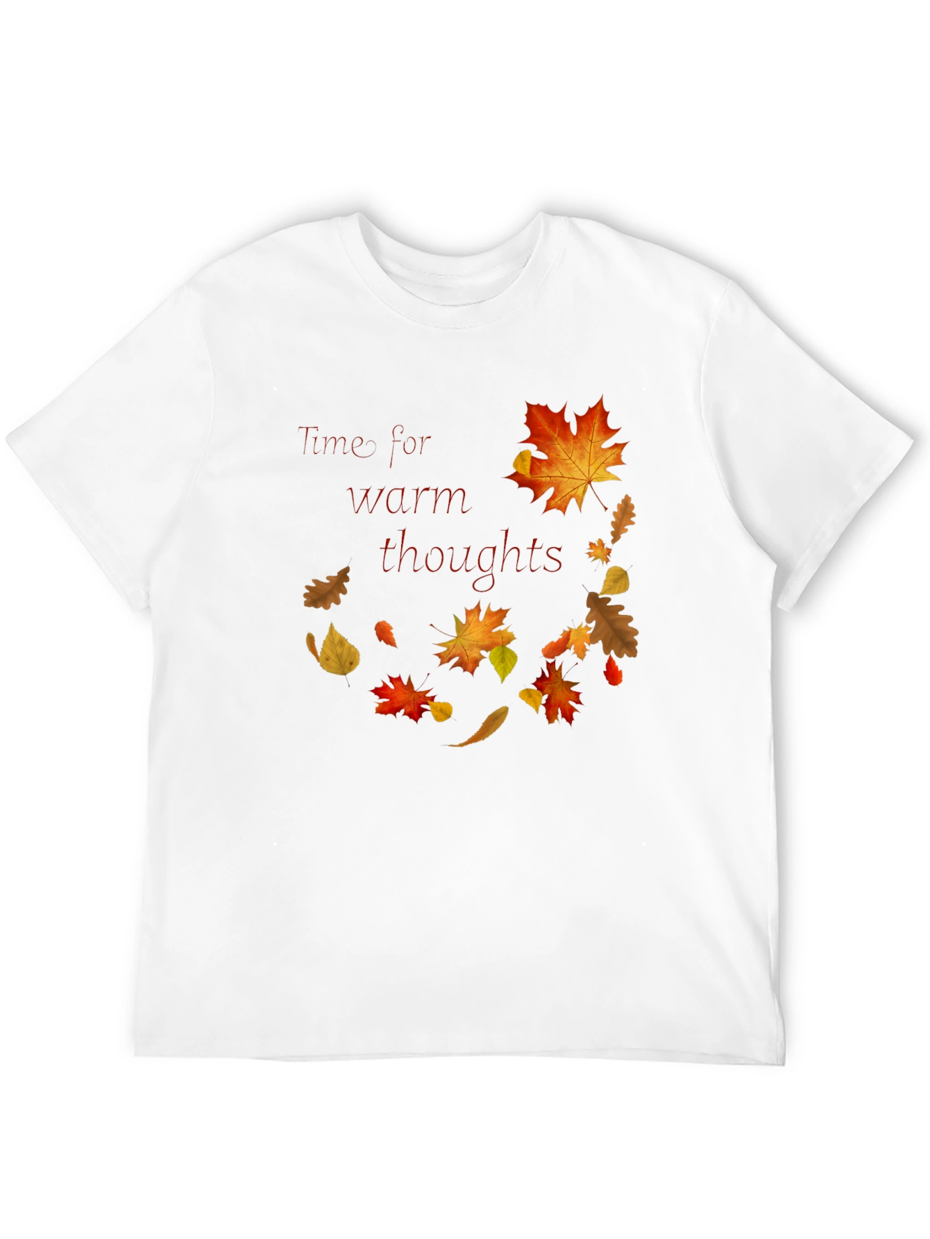 Black Warm Thoughts Autumn Leaf T-Shirt view 12