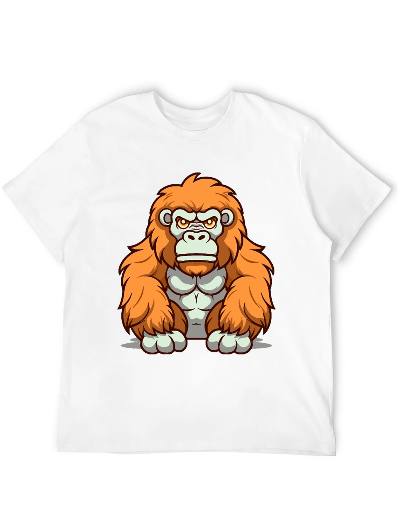 Black Orange Gorilla Graphic T-Shirt - Cartoon Style view 12