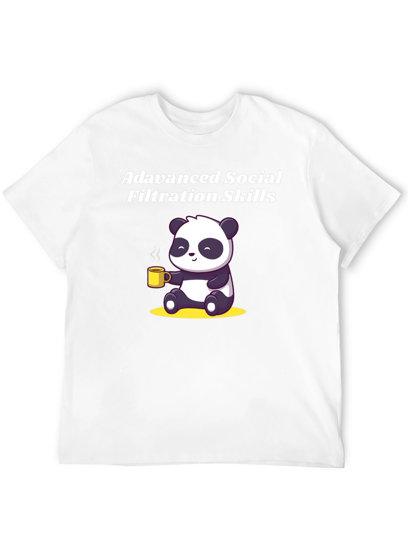 Black Advanced Social Filtration Skills Panda T-Shirt view 12