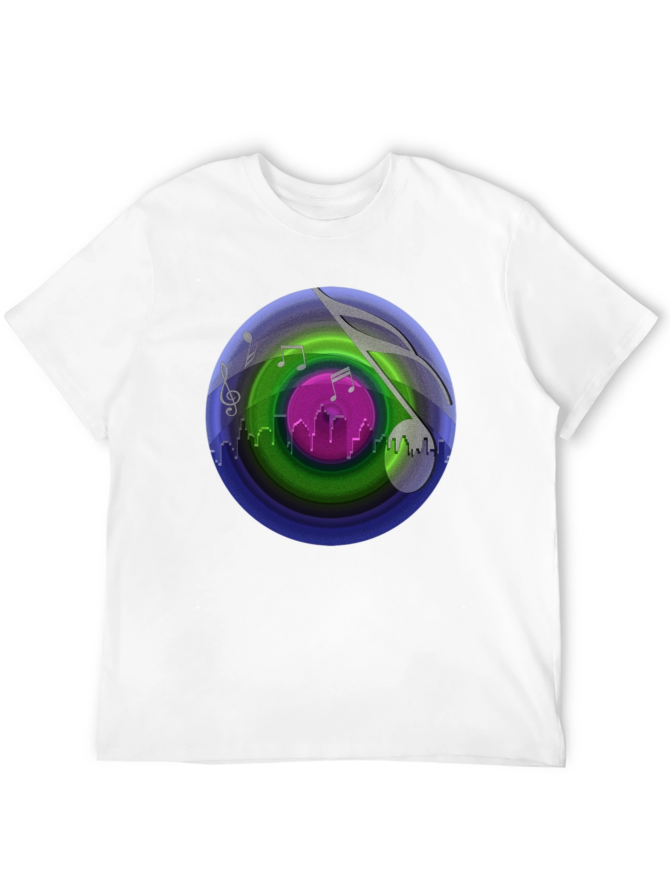 Black Music Cityscape Tee - Stylish & Unique Graphic T-Shirt view 12