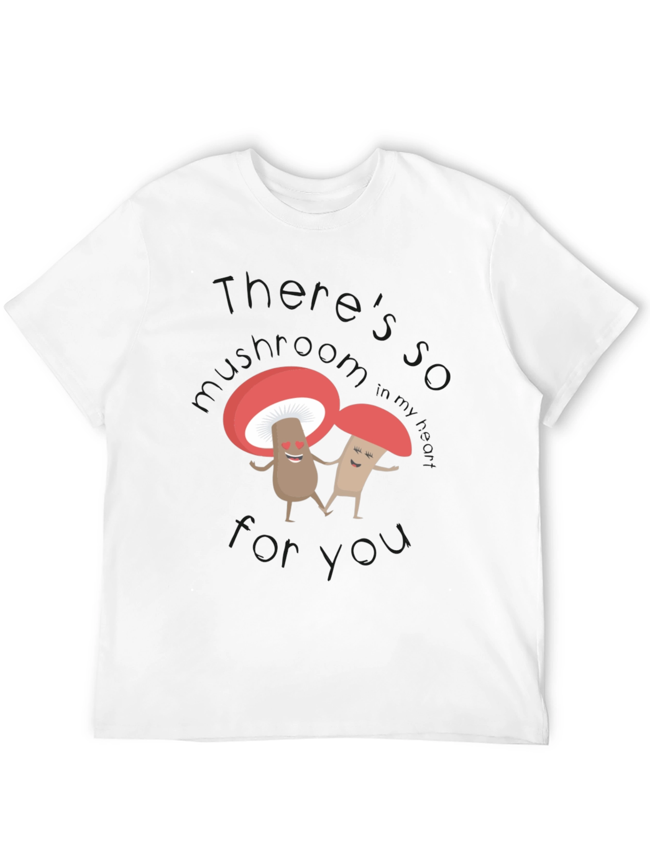 Black Cute Mushroom Lover's Black T-Shirt view 12