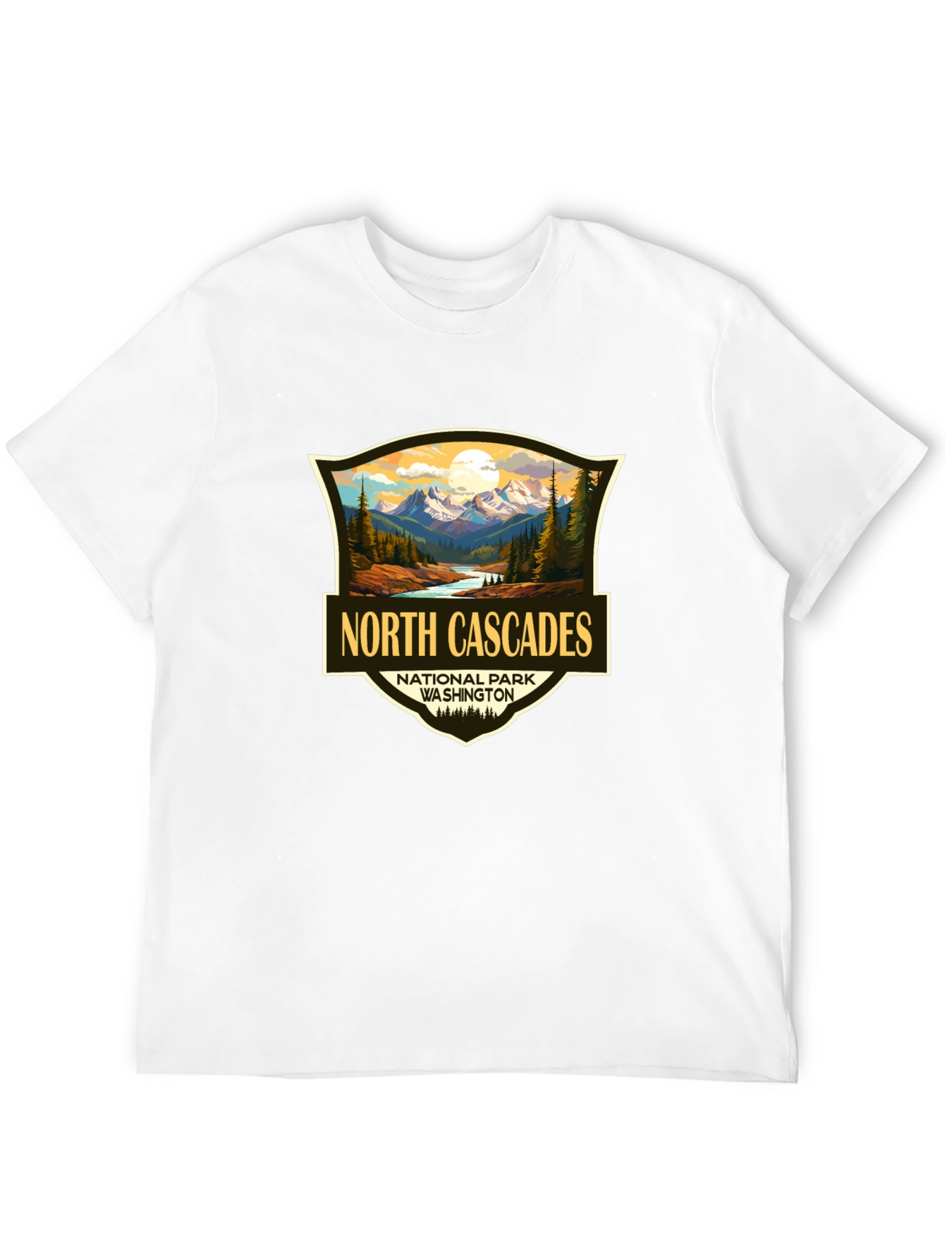 Black North Cascades National Park T-Shirt view 12