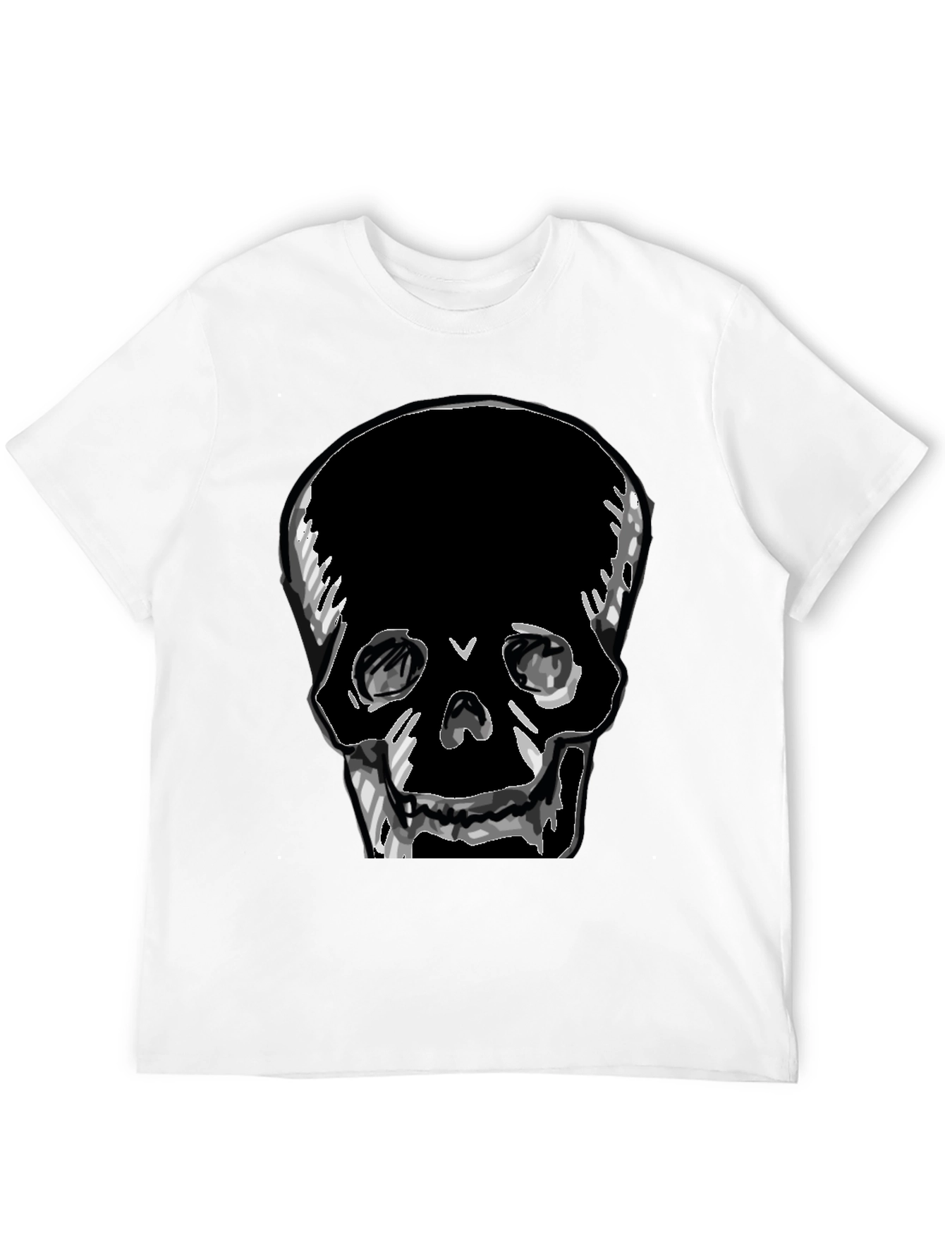 Black Skull Graphic Tee - Men's Black T-Shirt view 12