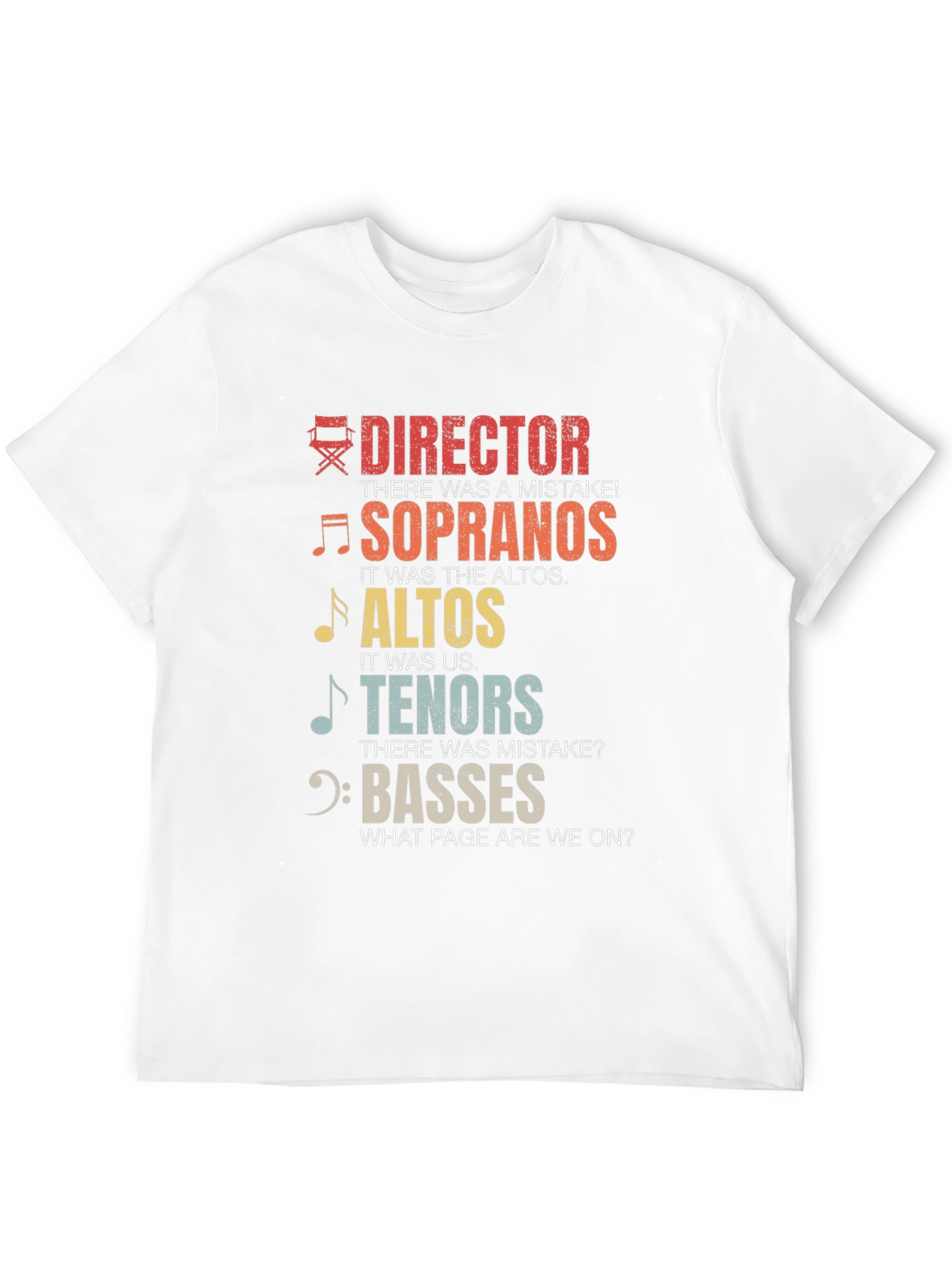 Black Choir Group Funny T-Shirt - Director, Soprano, Alto, Tenor, Bass view 12