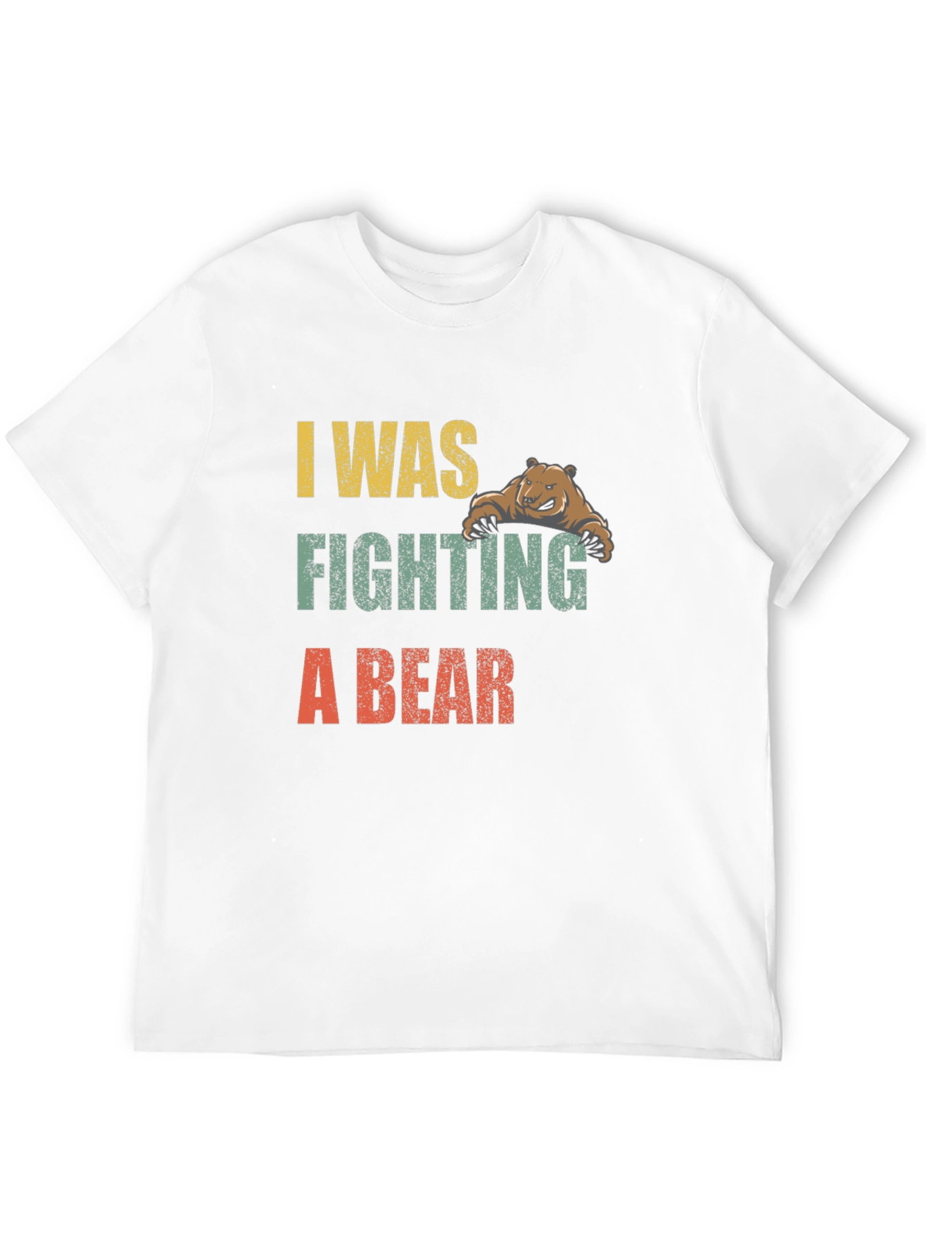 Black I Was Fighting A Bear Graphic T-Shirt view 12