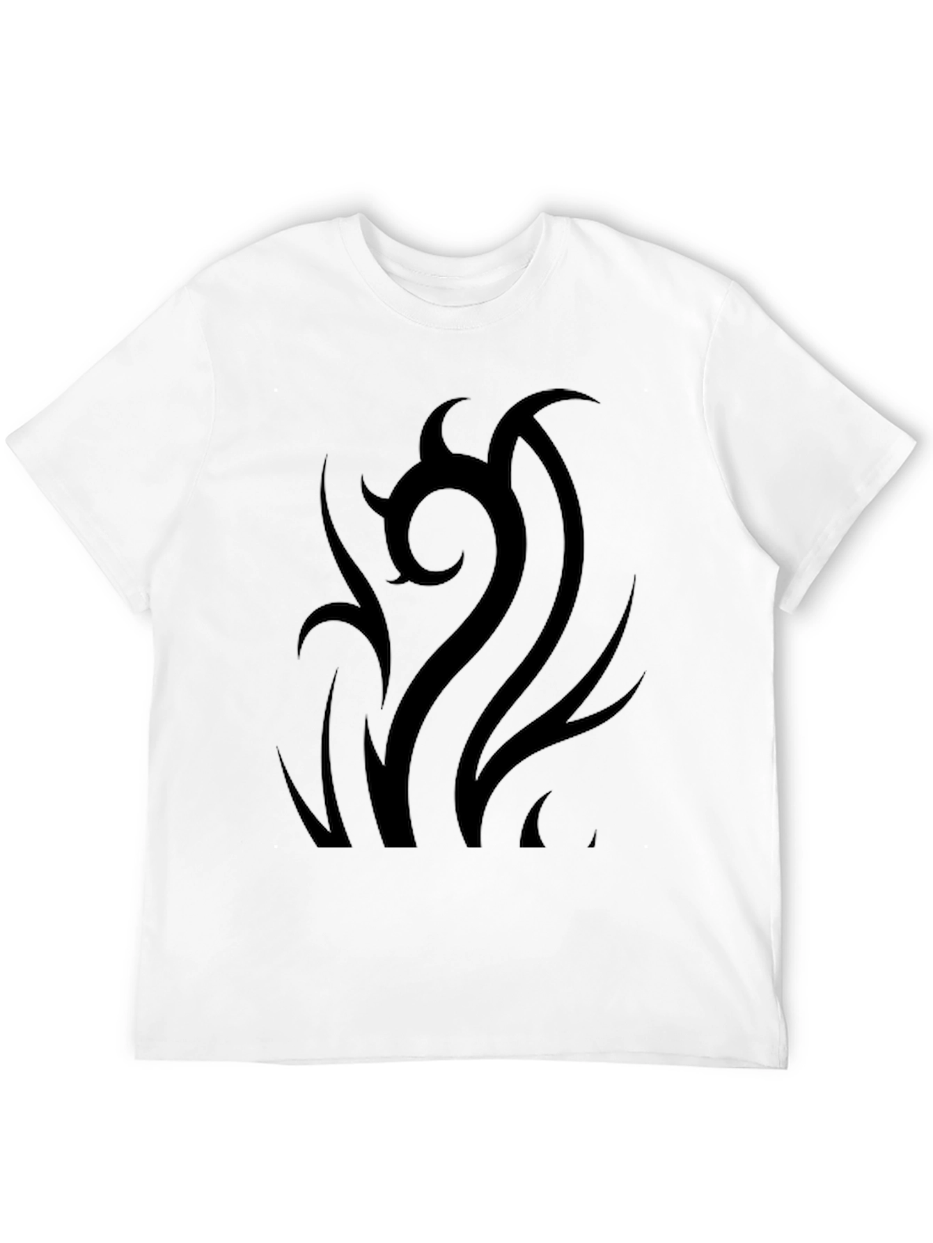 Black Men's Black Tribal Graphic Tee - Casual Style view 12