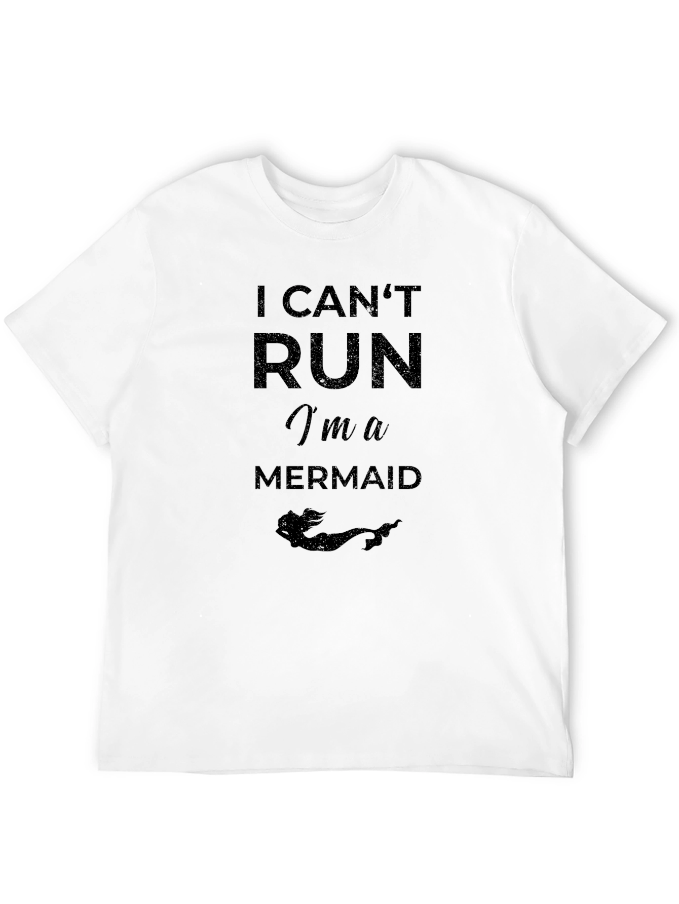 Black I Can't Run I'm a Mermaid Graphic T-Shirt view 12