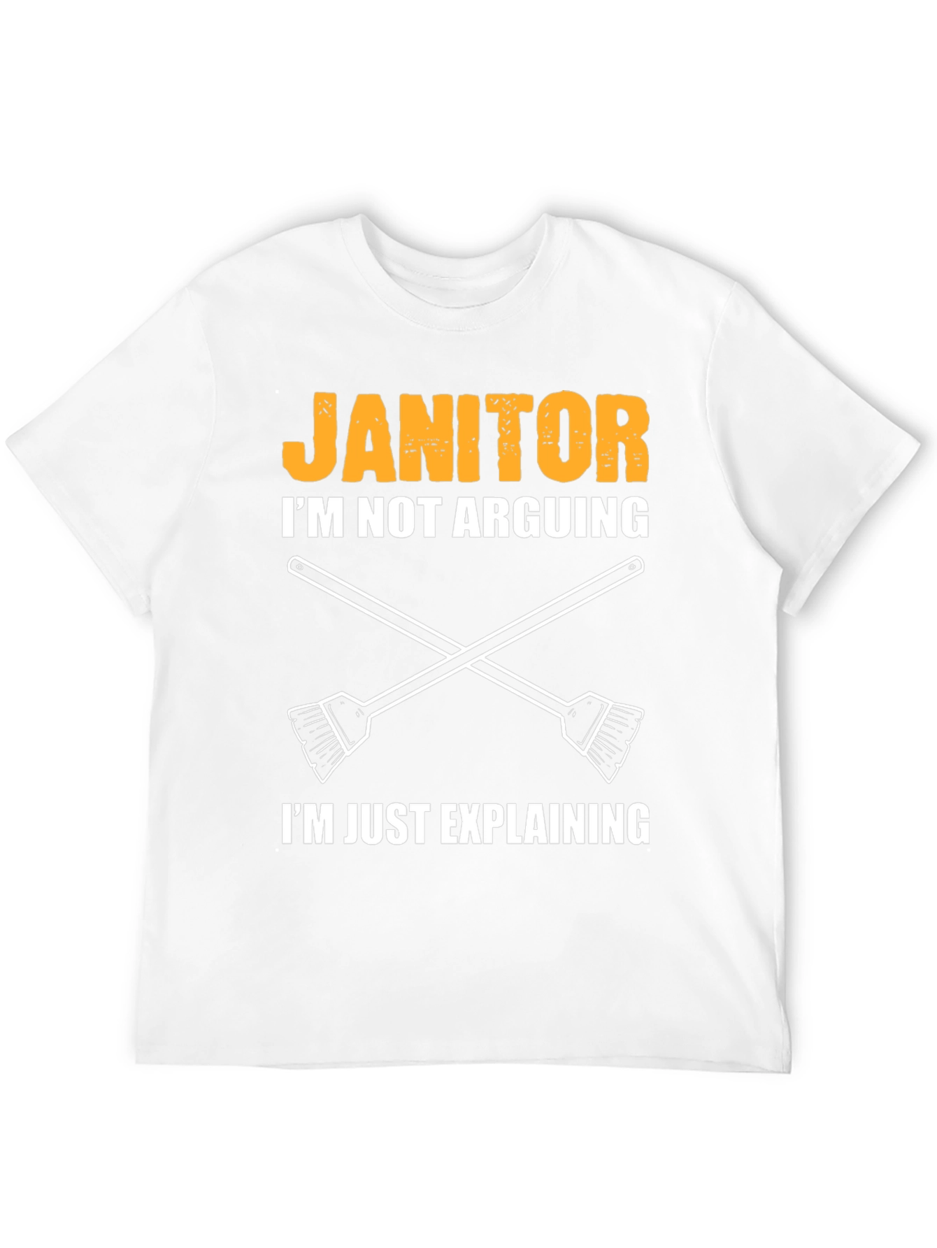 Black Janitor Explaining T-Shirt - Funny Cleaning Crew Apparel view 12
