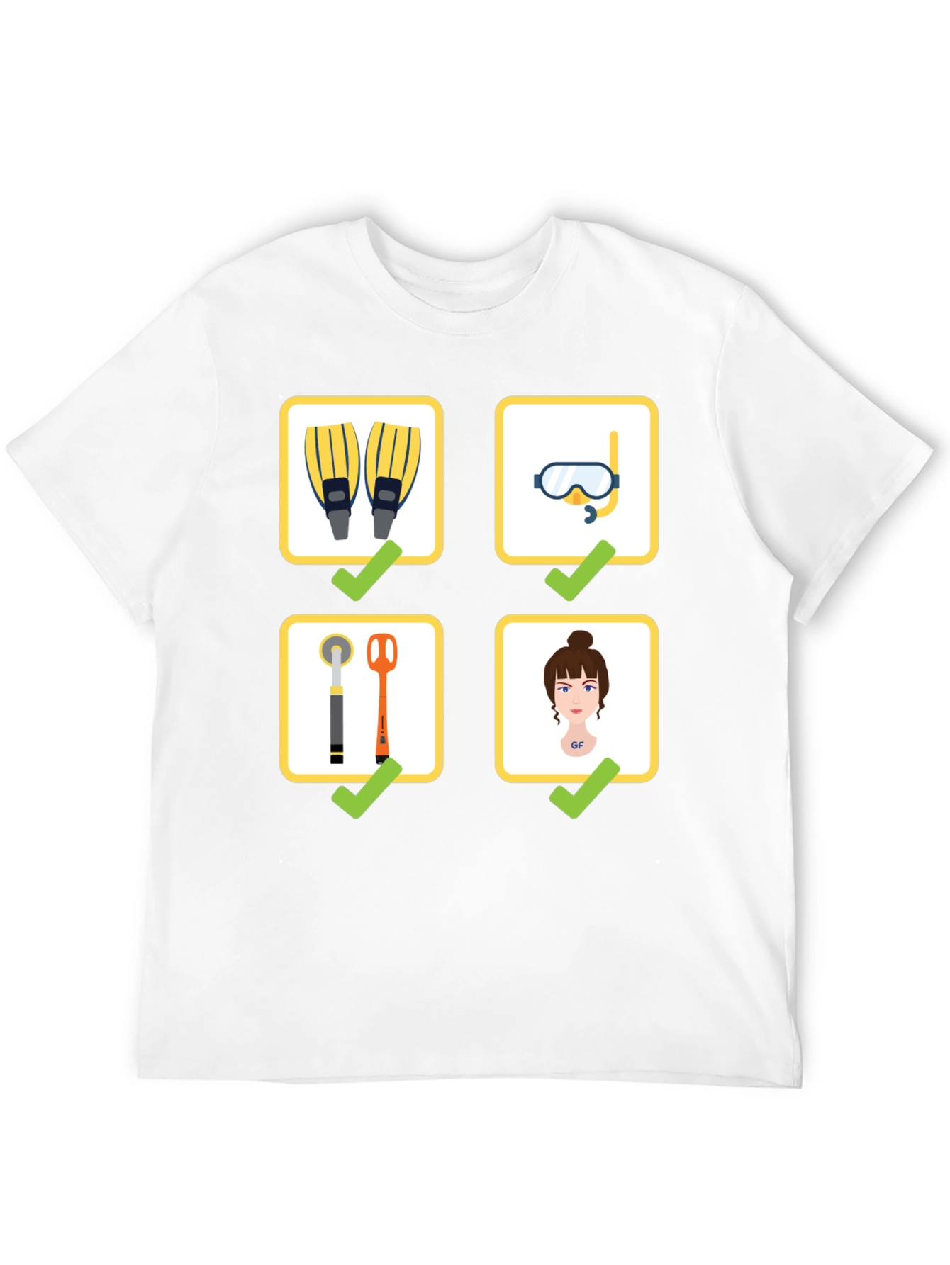 Black Diving Checklist T-Shirt - Dive Essentials Tee view 12