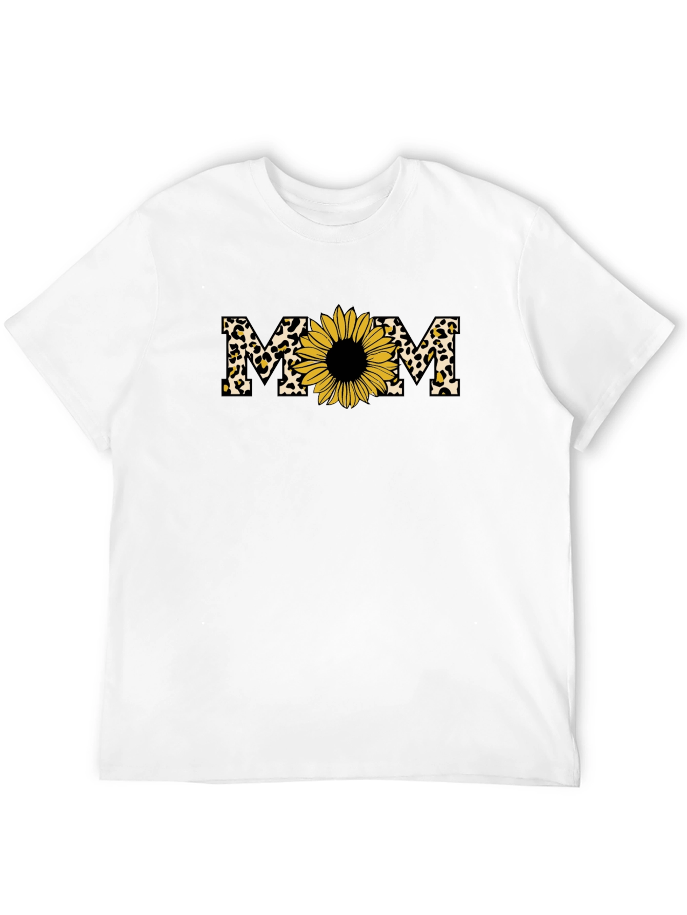 Black Mom Sunflower Leopard Print T-Shirt view 12