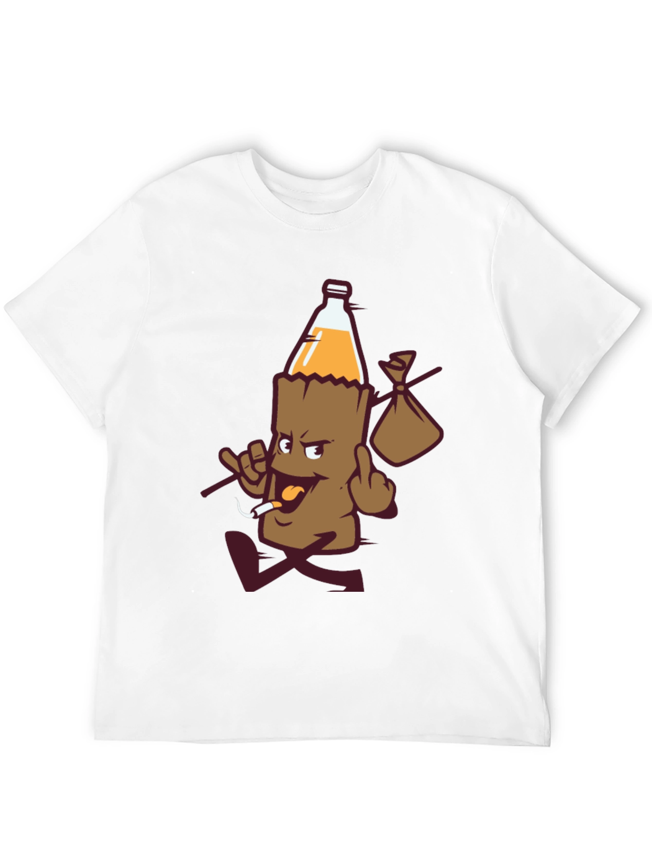 Black Novelty Cartoon Beer Bottle T-Shirt view 12