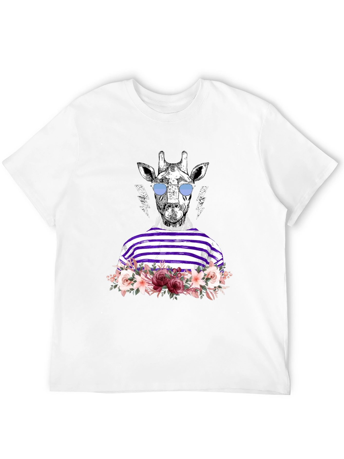 Black Giraffe in Shades Graphic T-Shirt view 12