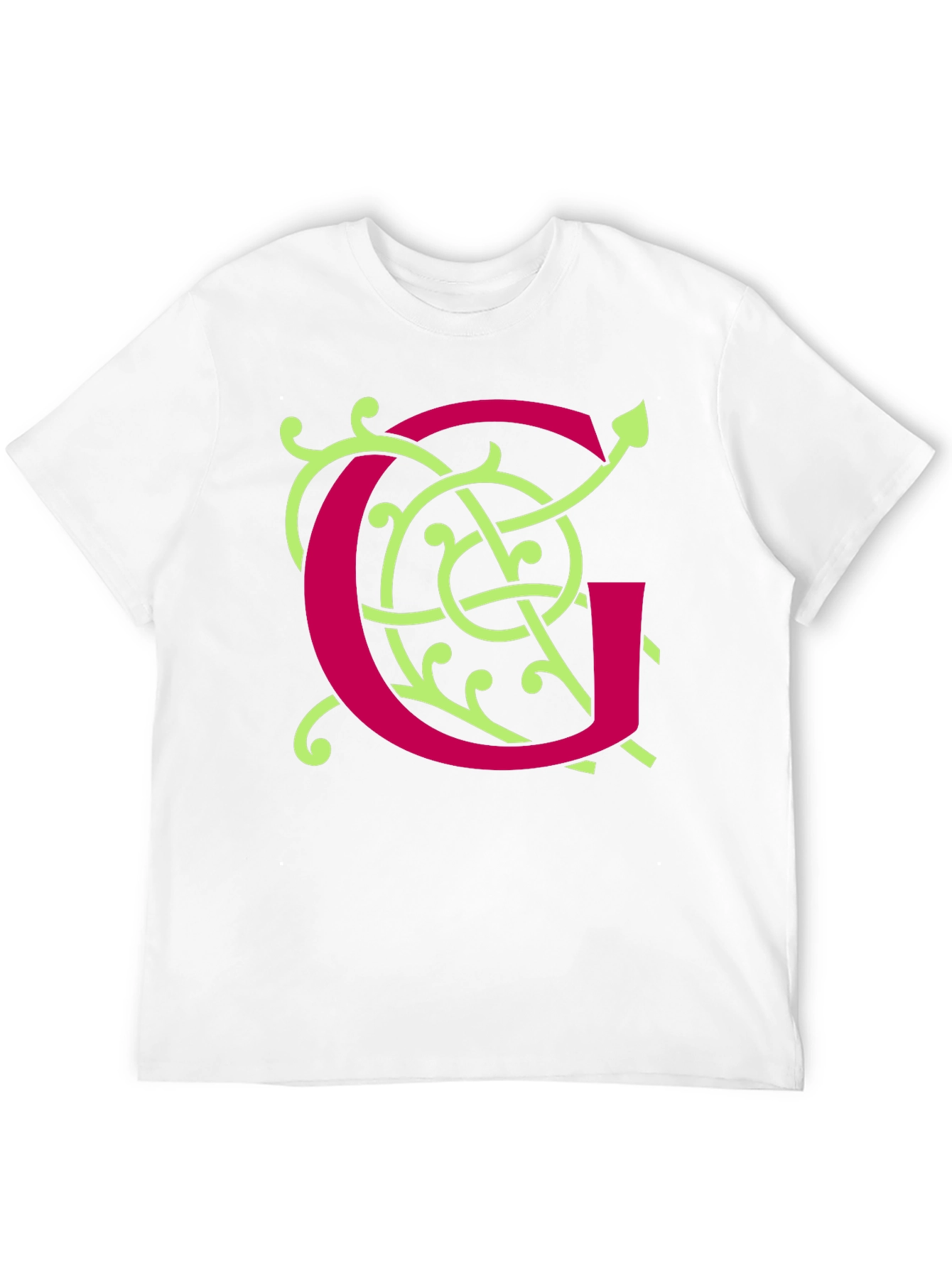 Black Ornamental Initial 'G' Black T-Shirt view 12