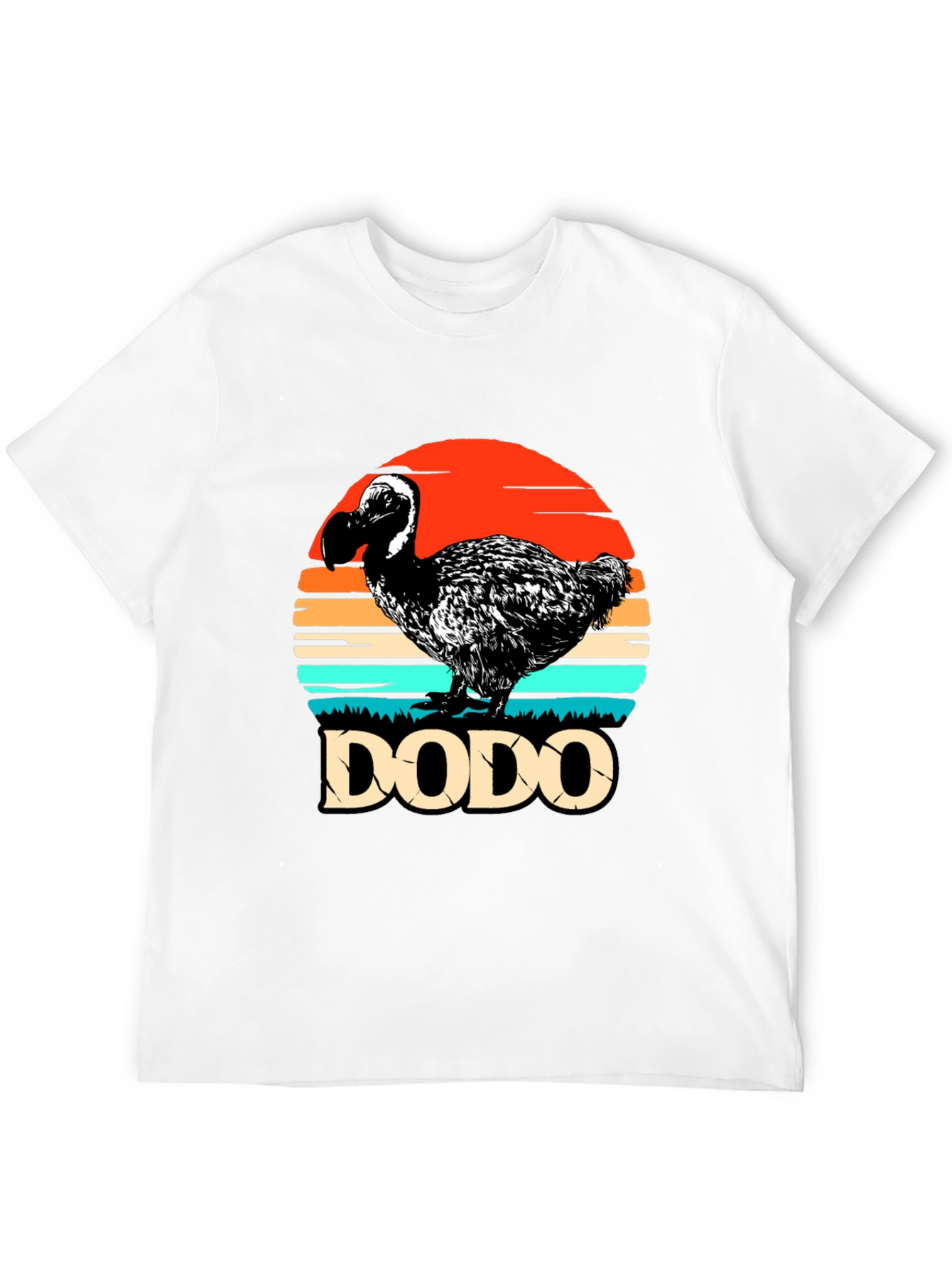 Black Retro Dodo Bird T-Shirt view 12