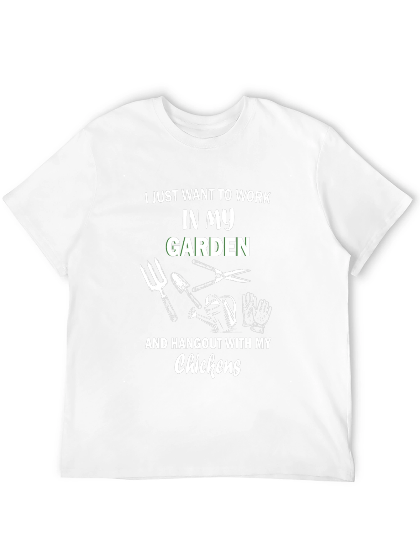 Black Gardening T-Shirt: Work in My Garden & Hangout with Chickens view 12