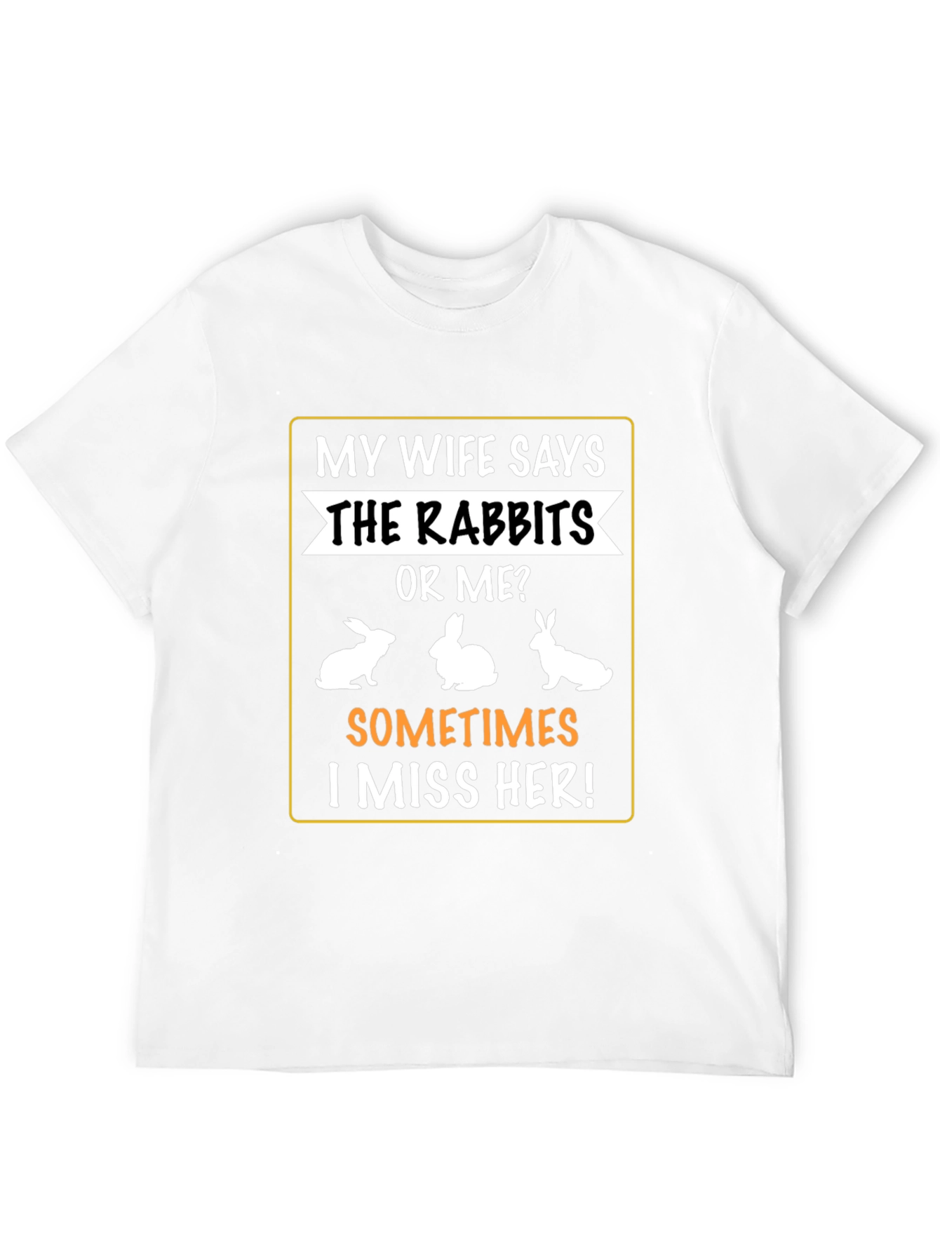 Black Rabbit Humor T-Shirt - Wife vs Rabbits! view 12