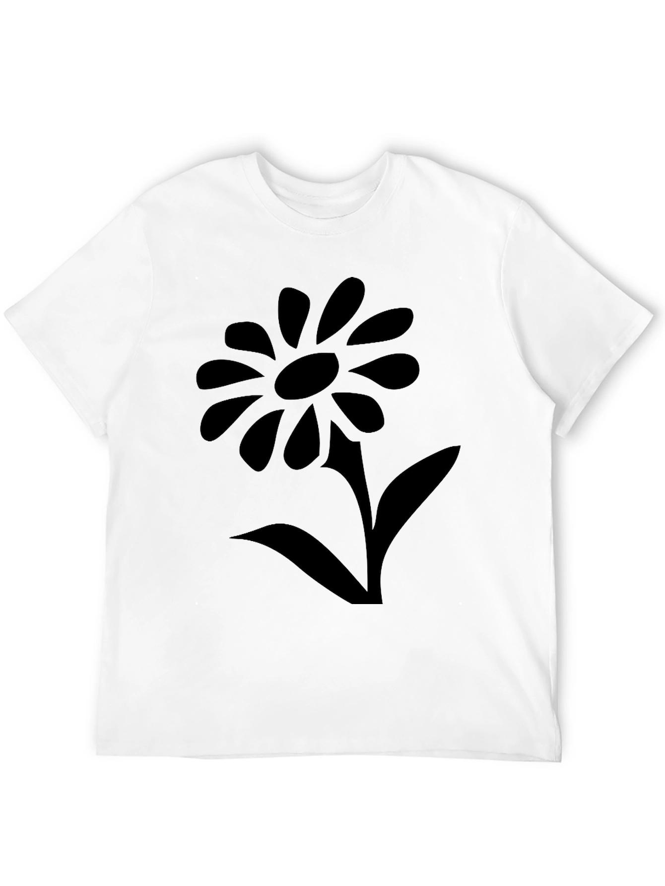Black Black T-Shirt with Flower Graphic view 12