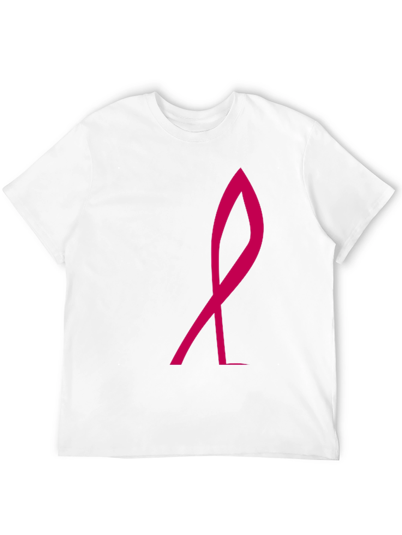 Black Stylish Black Tee with Pink Ribbon Graphic view 12