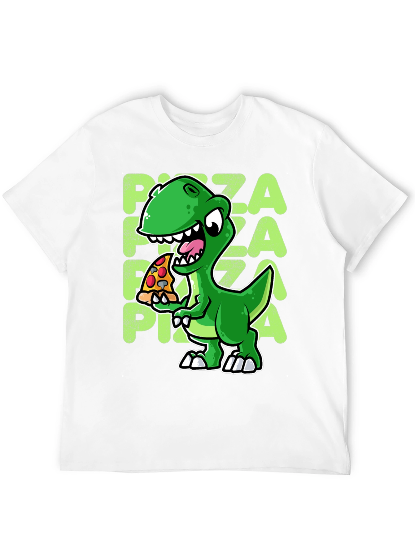 Black Dino Pizza T-Shirt - Cute Cartoon Design view 12