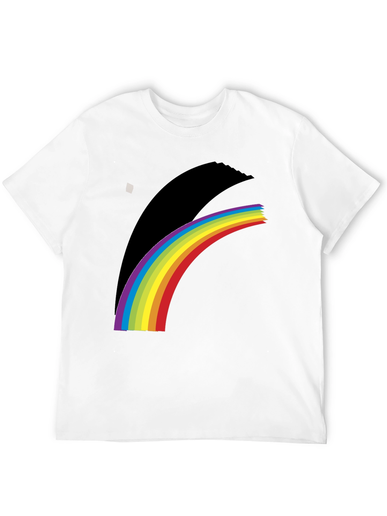 Black Rainbow Prism Graphic Tee - Soft Cotton Blend view 12