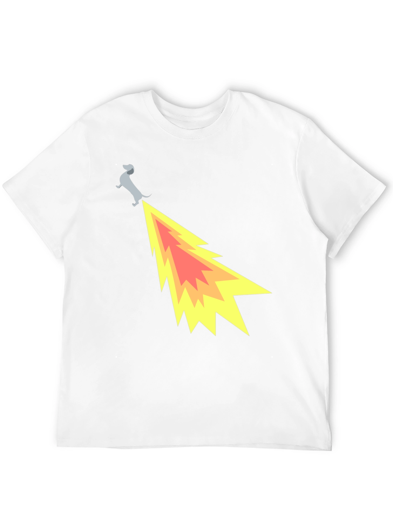 Black Funny Dachshund Dog Flame Tail T-Shirt view 12