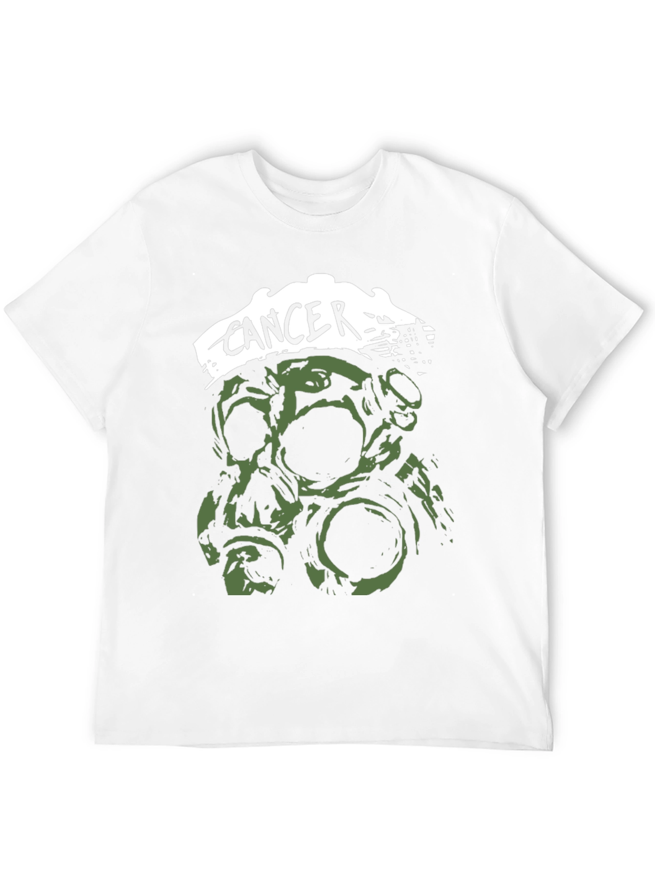 Black Cancer Band T-Shirt - Skull & Gas Mask Graphic view 12