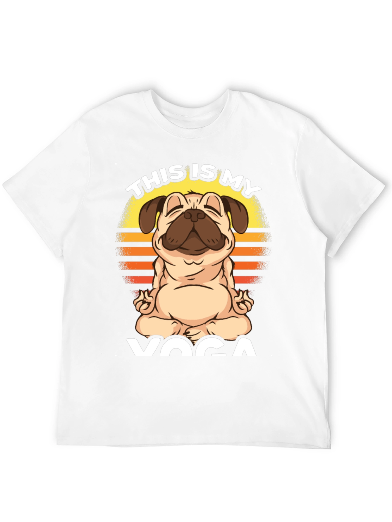 Black Pug Yoga T-Shirt - This is My Yoga view 12