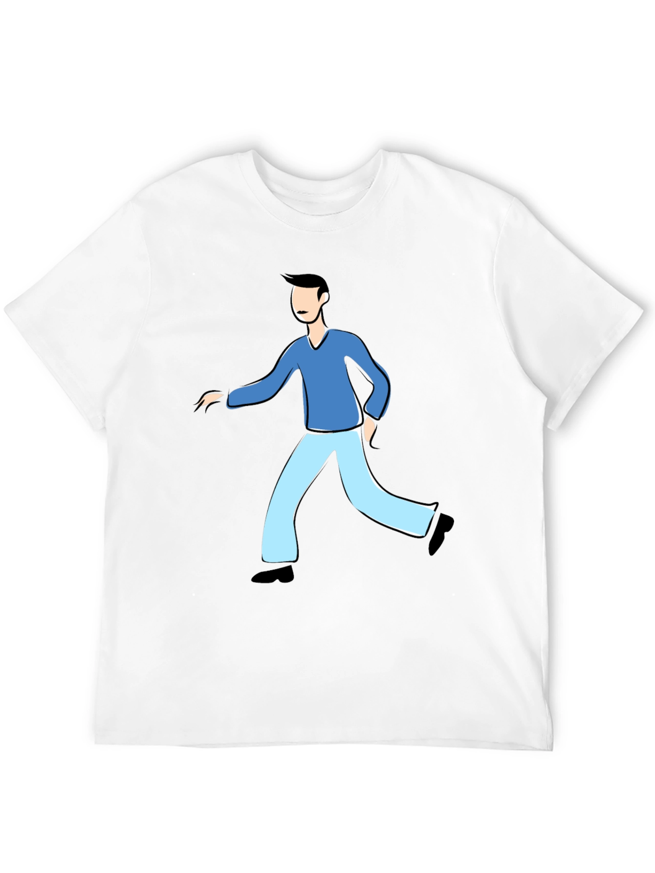 Black Black Cartoon Man T-Shirt view 12