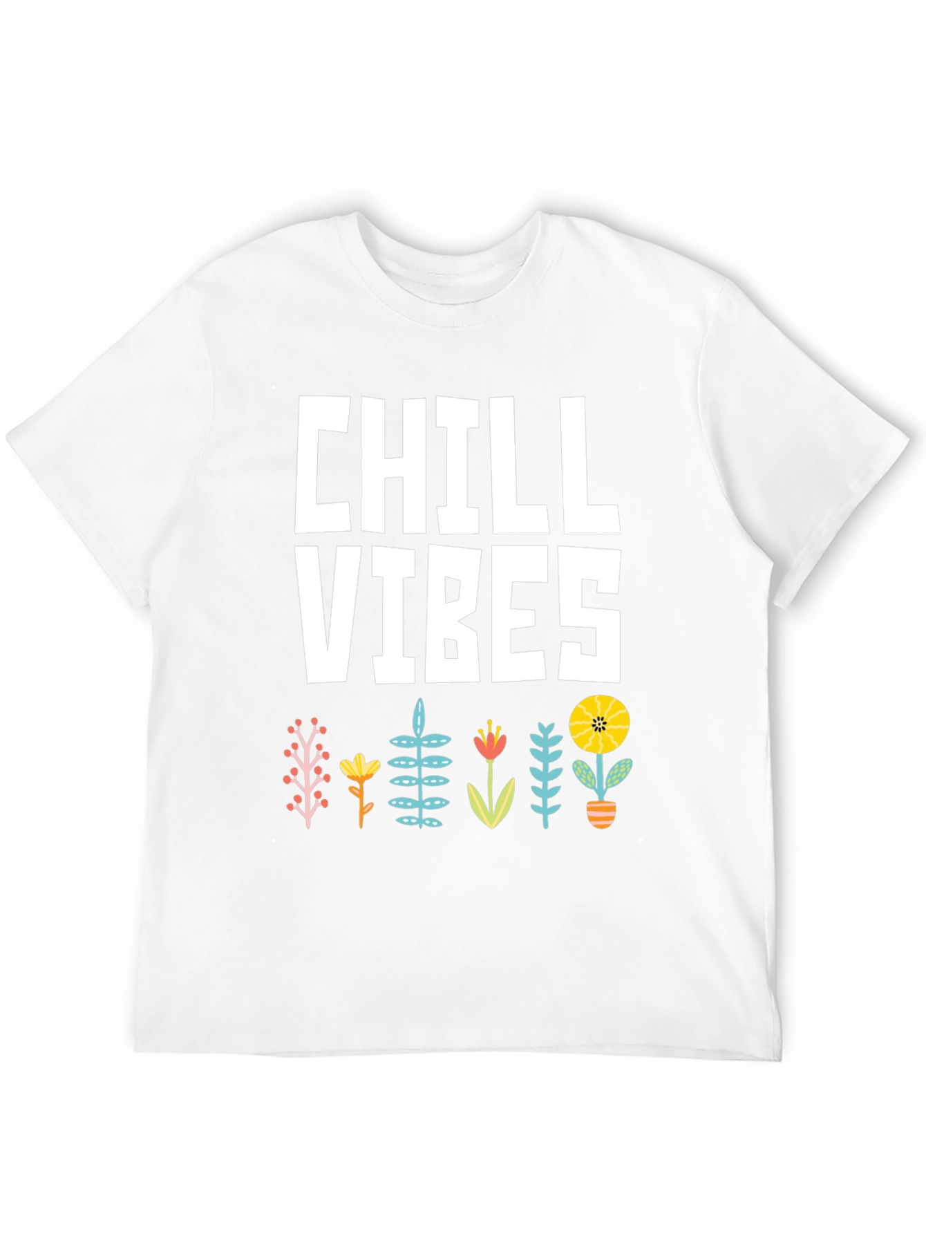 Black Chill Vibes Graphic T-Shirt - Black, Floral Design view 12
