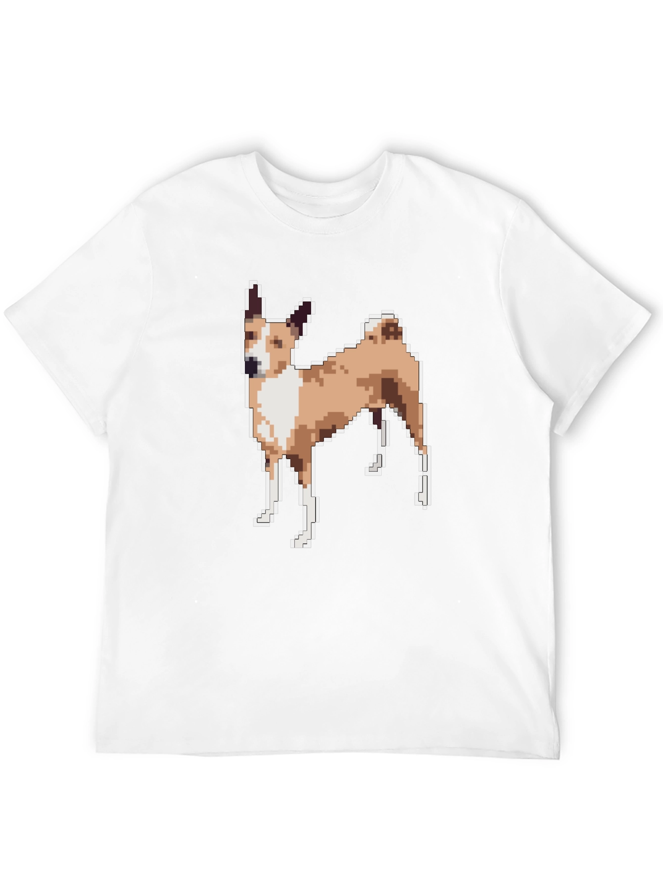 Black Pixelated Dog Graphic Tee - Black Unisex T-Shirt view 12