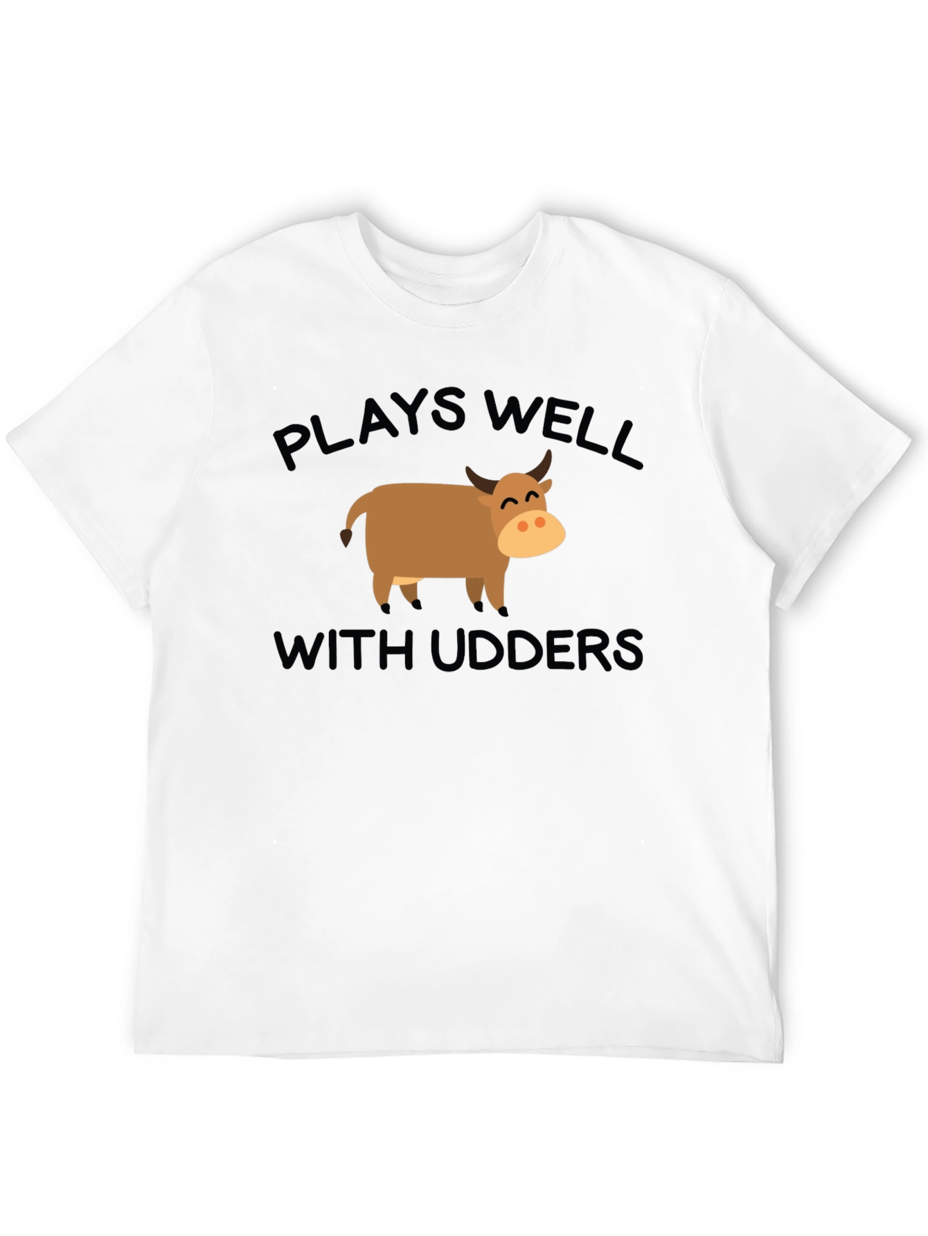Black Plays Well With Udders T-Shirt - Funny Cow Lover Tee view 12