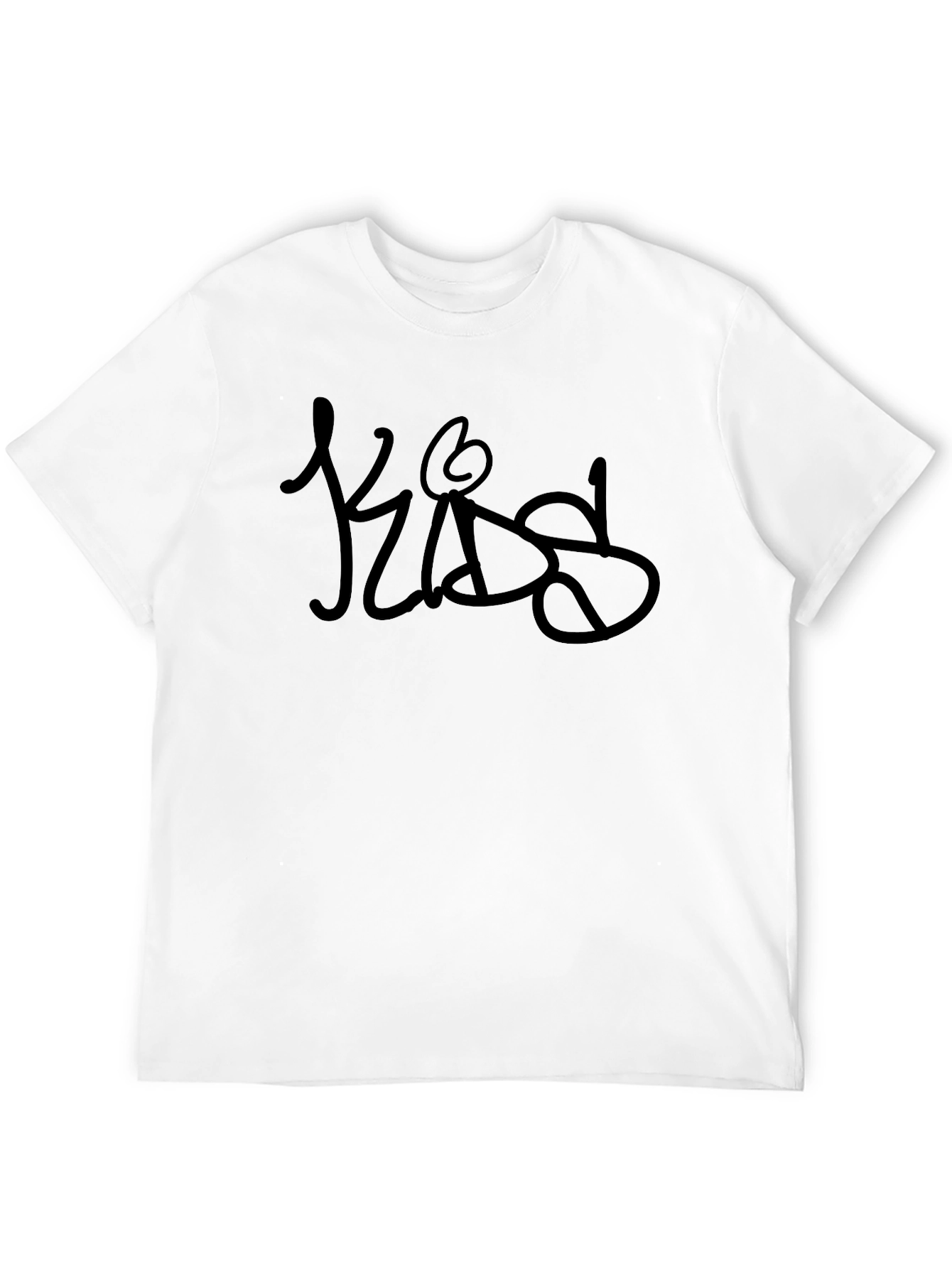 Black Black Graphic Tee - Unique Scribble Design view 12