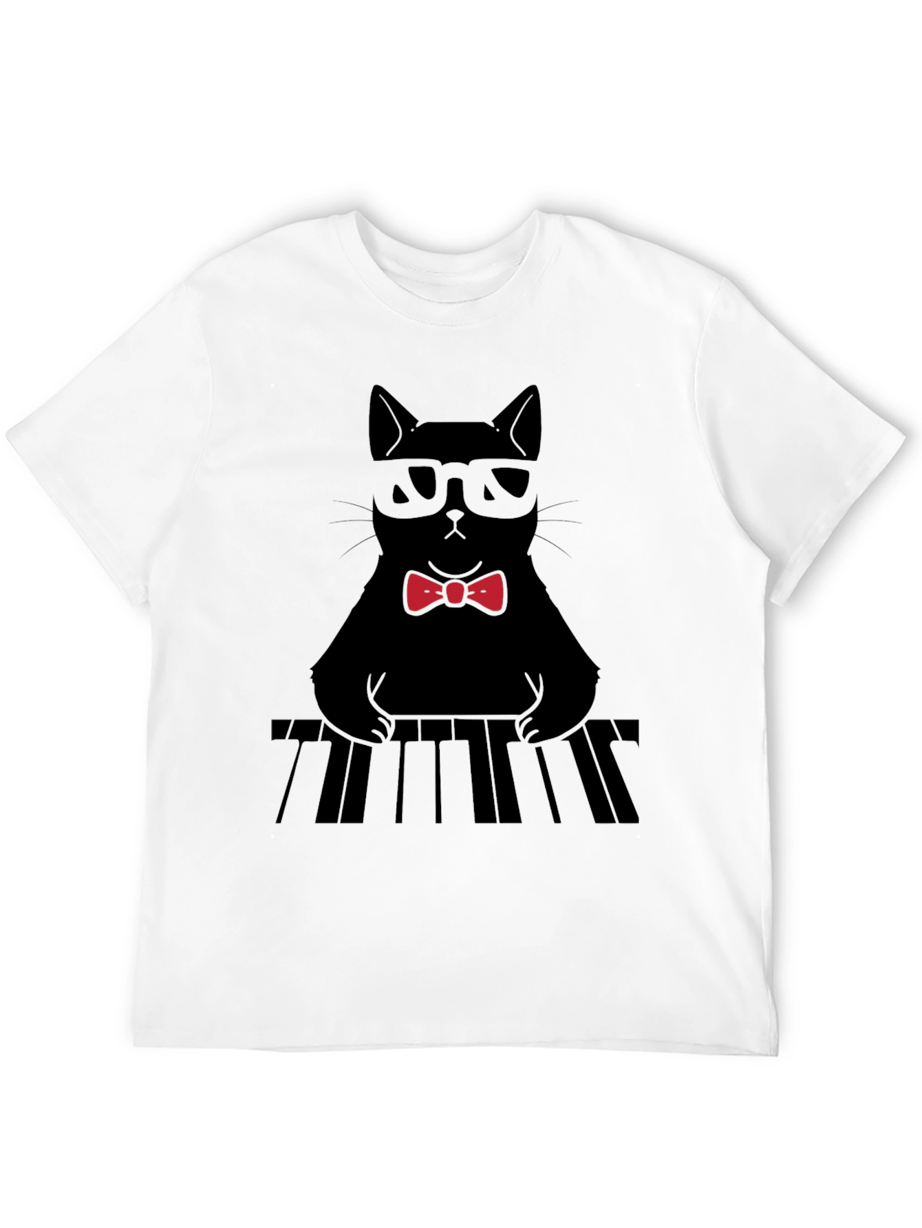 Black Cool Cat Musician T-Shirt view 12
