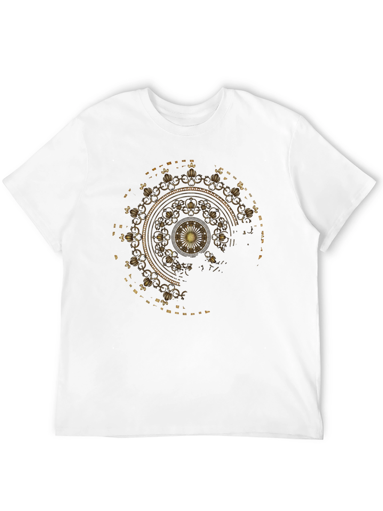 Black Gold Mandala Graphic Black T-Shirt view 12