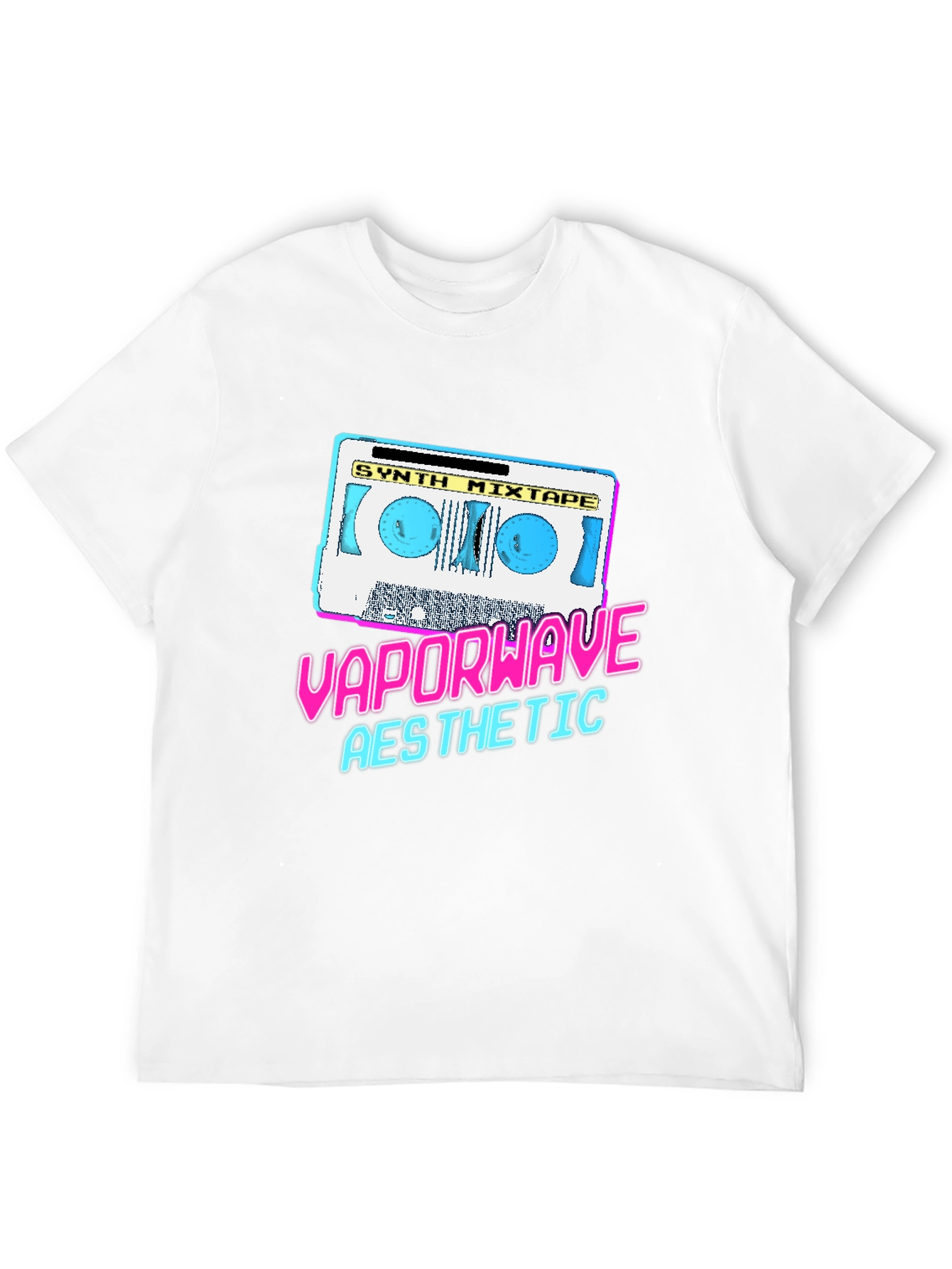 Black Vaporwave Aesthetic Synth Mixtape T-Shirt view 12