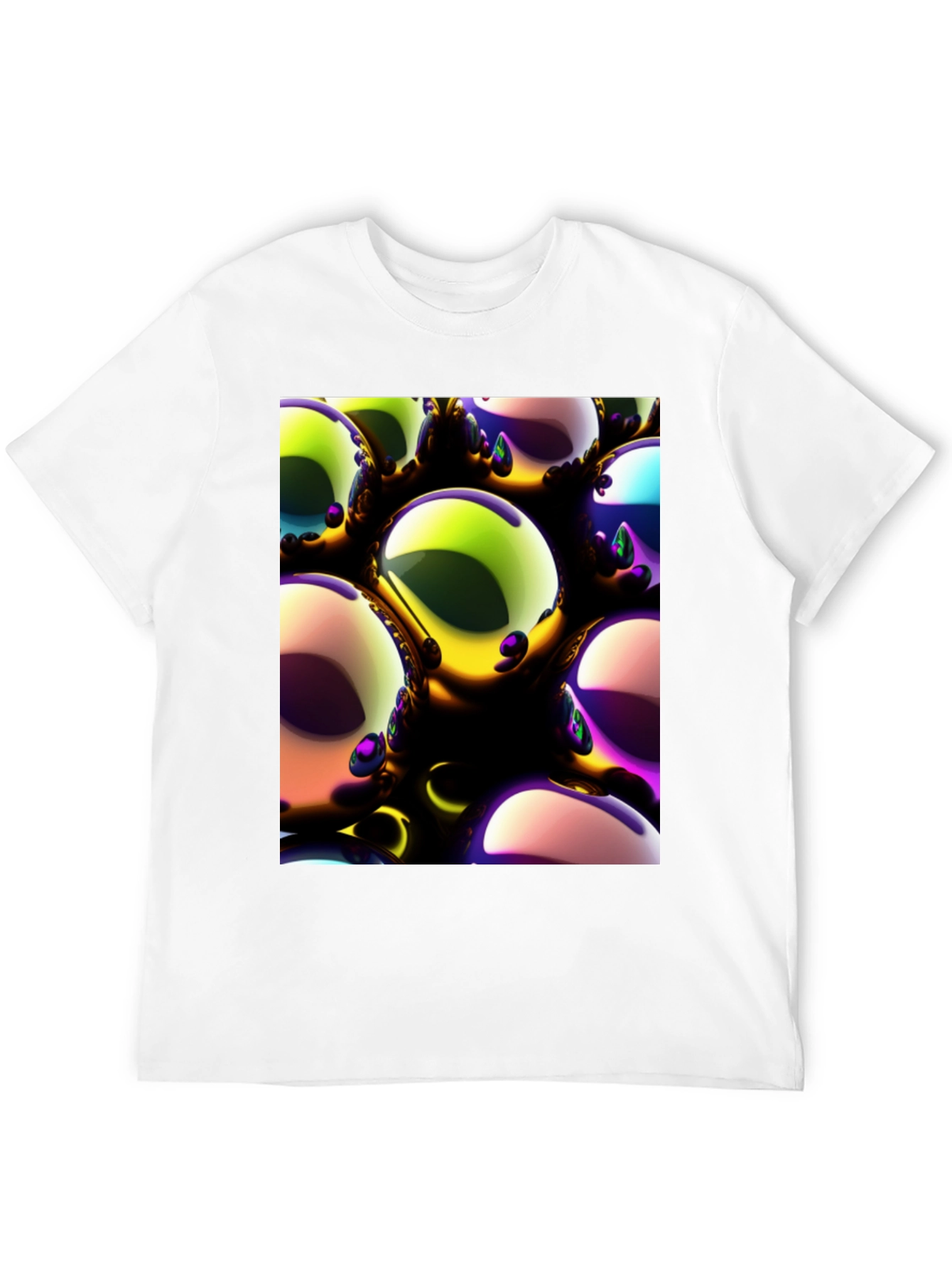 Black Abstract Spheres Graphic Tee view 12