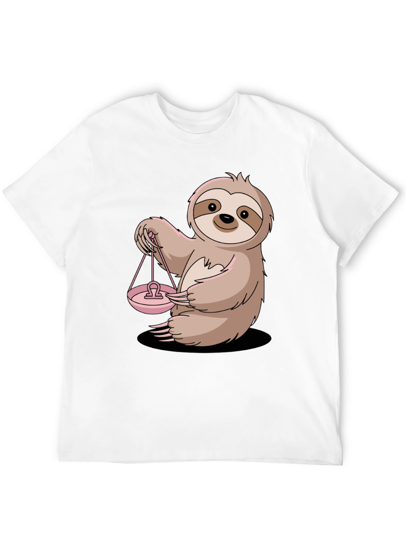 Black Libra Sloth Graphic Tee - Zodiac T-Shirt view 12